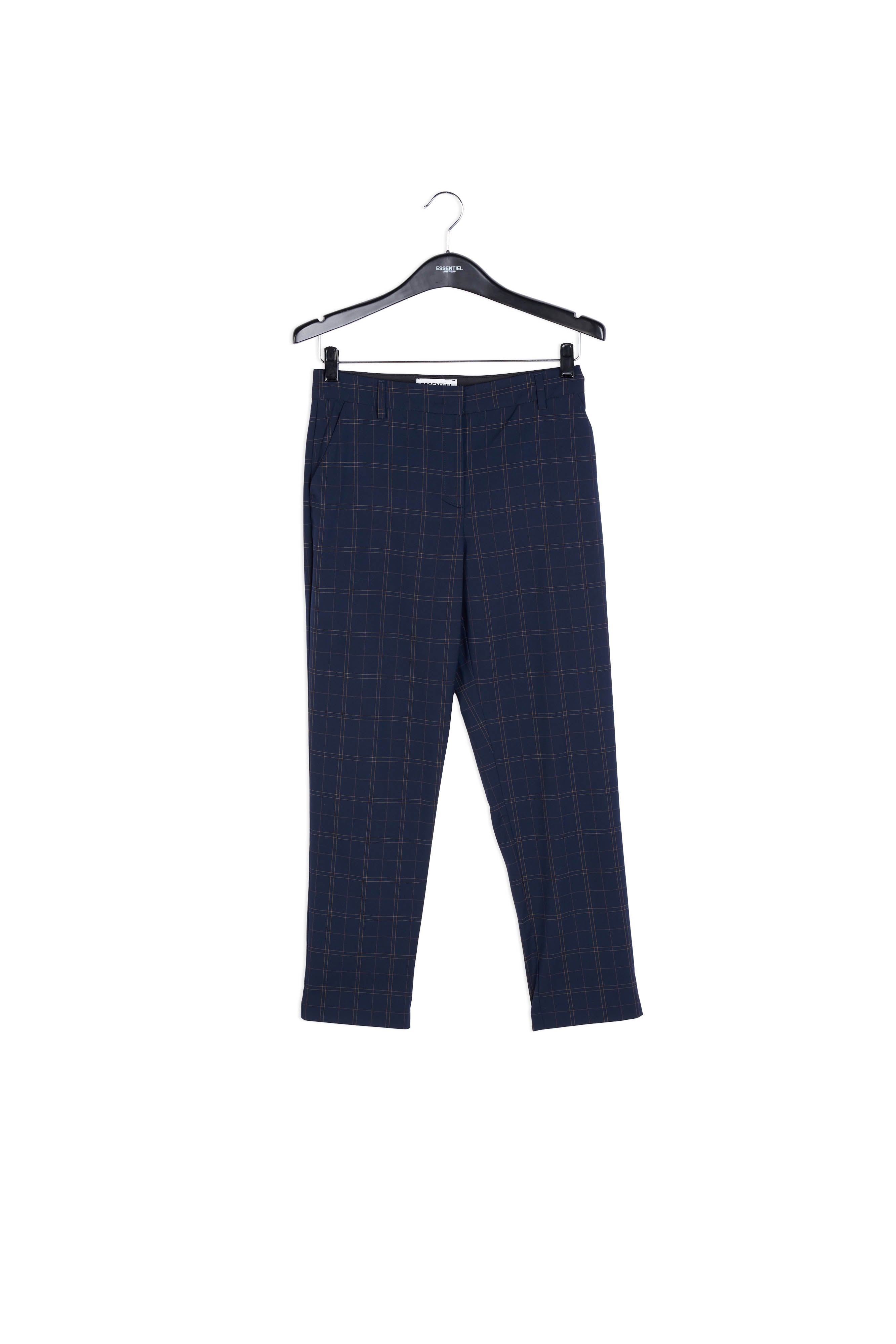 Pantalon bleu foncé à carreaux RE—SSENTIEL | Essentiel second hand