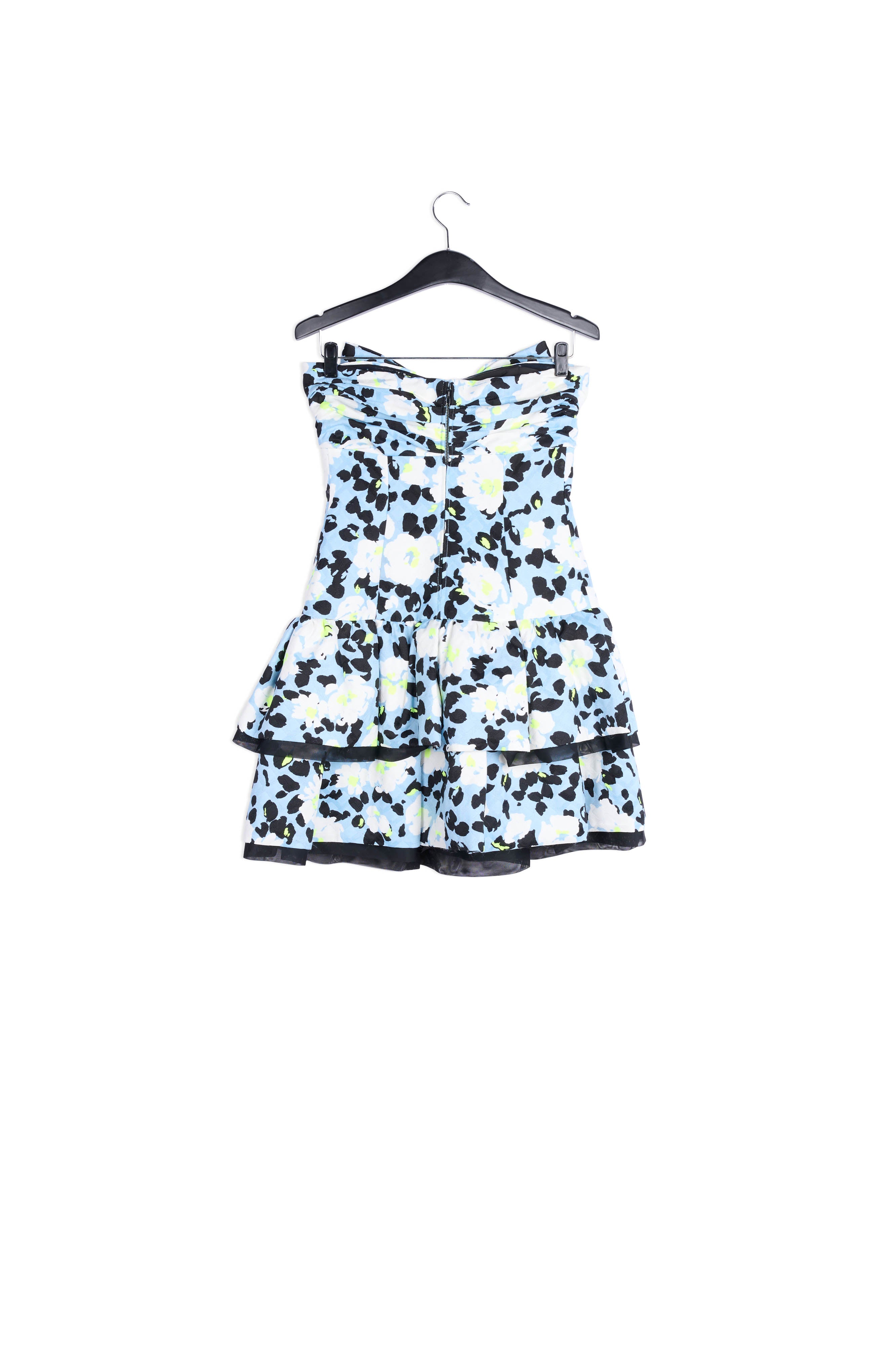 Mini robe bustier bleu pâle à fleurs RE—SSENTIEL | Essentiel second hand