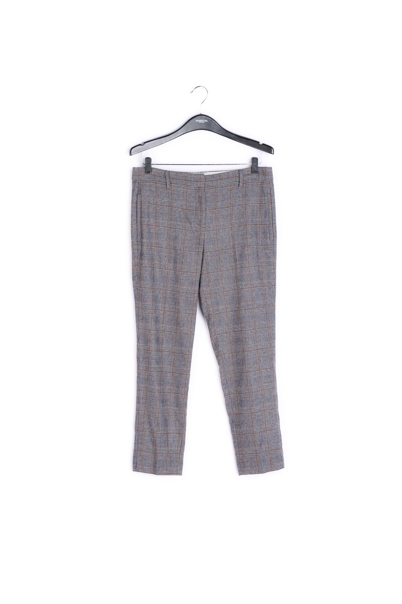 Light grey dress trousers with checks RE—SSENTIEL | Essentiel second hand