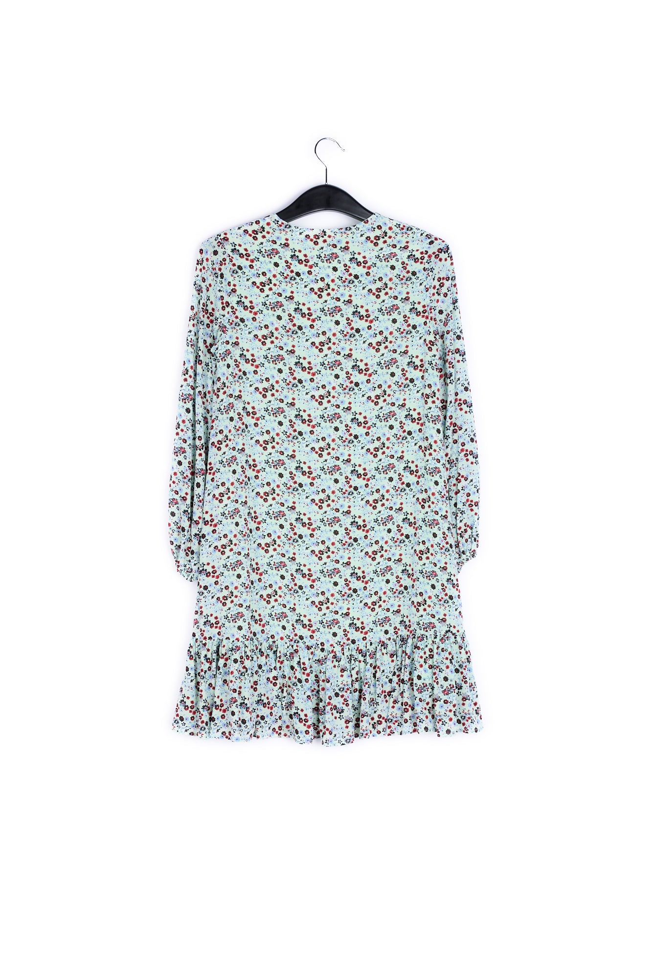 Muntgroene mini-jurk met bloemenprint RE—SSENTIEL | Essentiel second hand