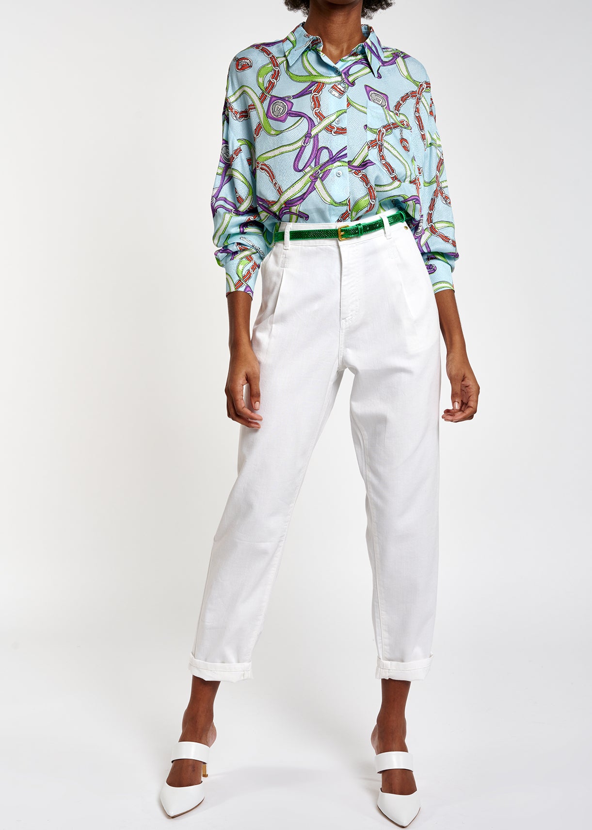 White loose-fit denim pants RE—SSENTIEL | Essentiel second hand