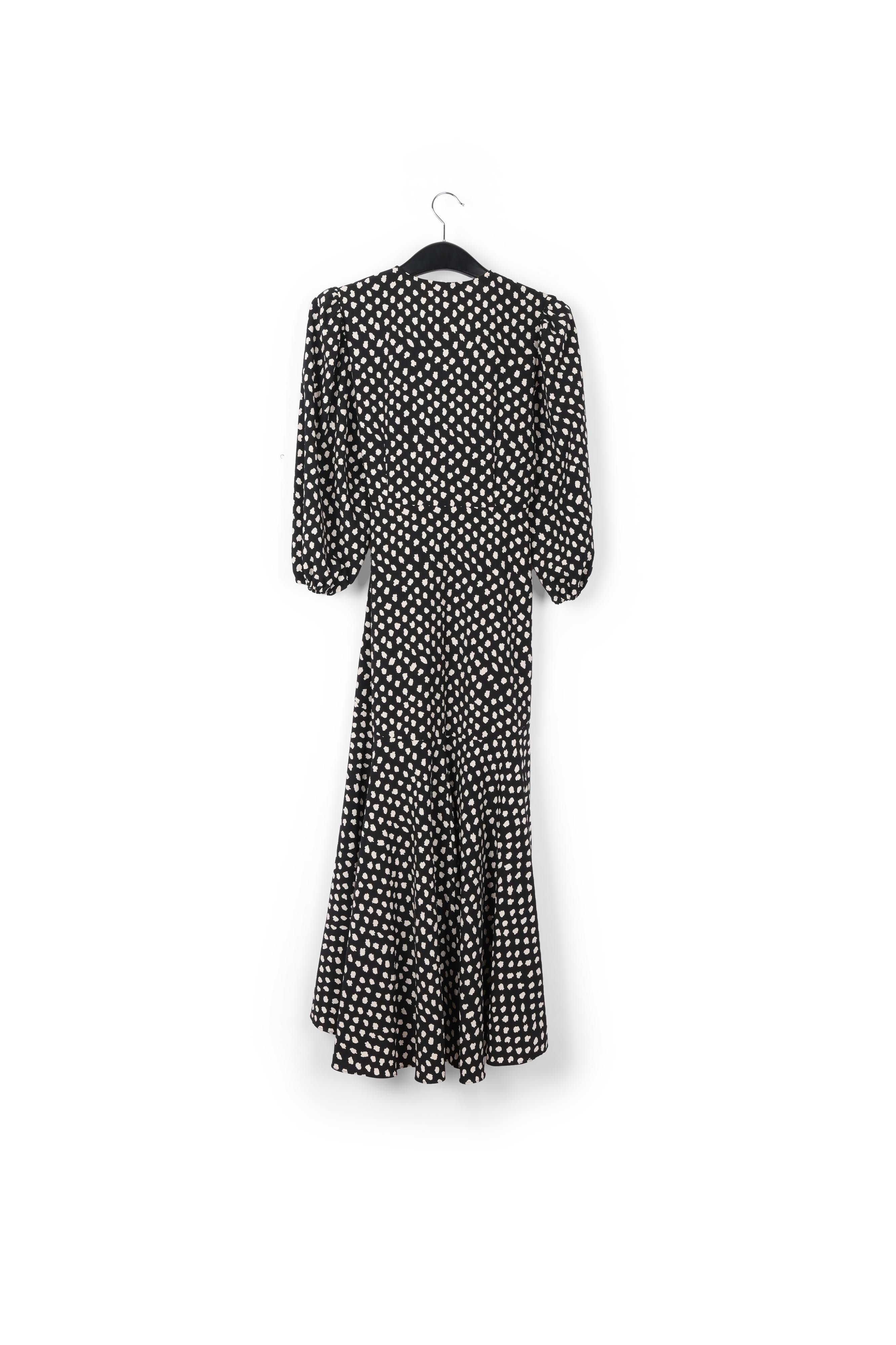 Black polka dot wrap maxi dress RE—SSENTIEL | Essentiel second hand