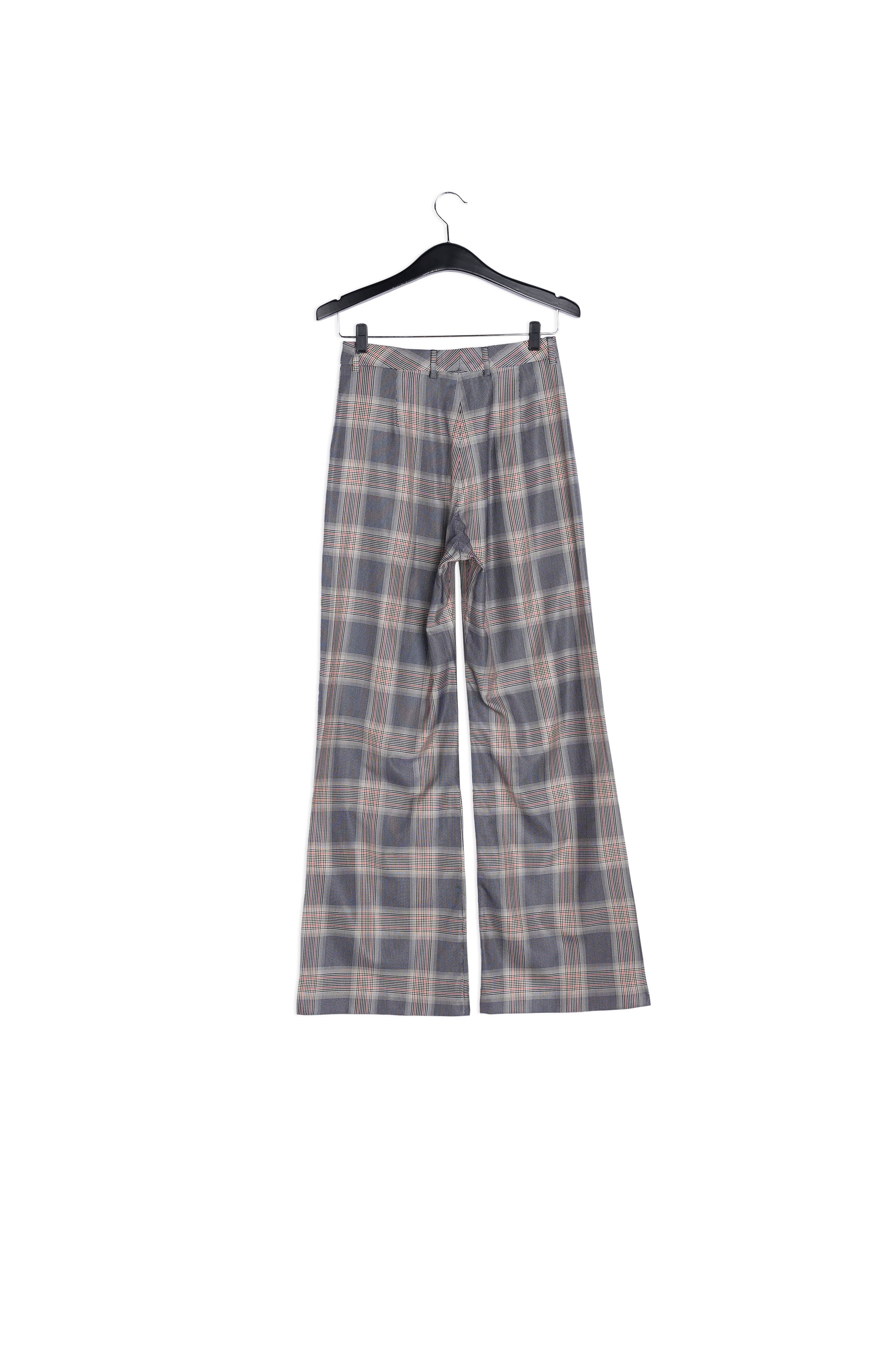Pantalon tartan gris aux jambes larges RE—SSENTIEL | Essentiel second hand