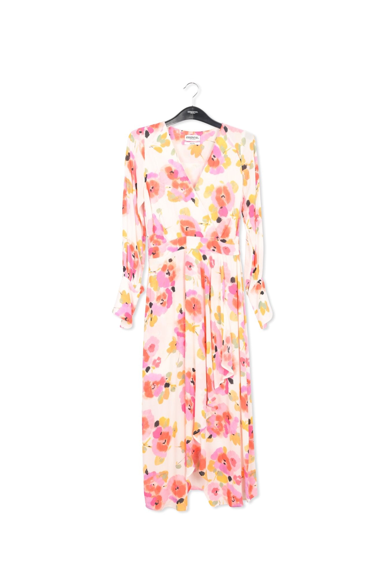Off-white floral-print midi dress RE—SSENTIEL | Essentiel second hand