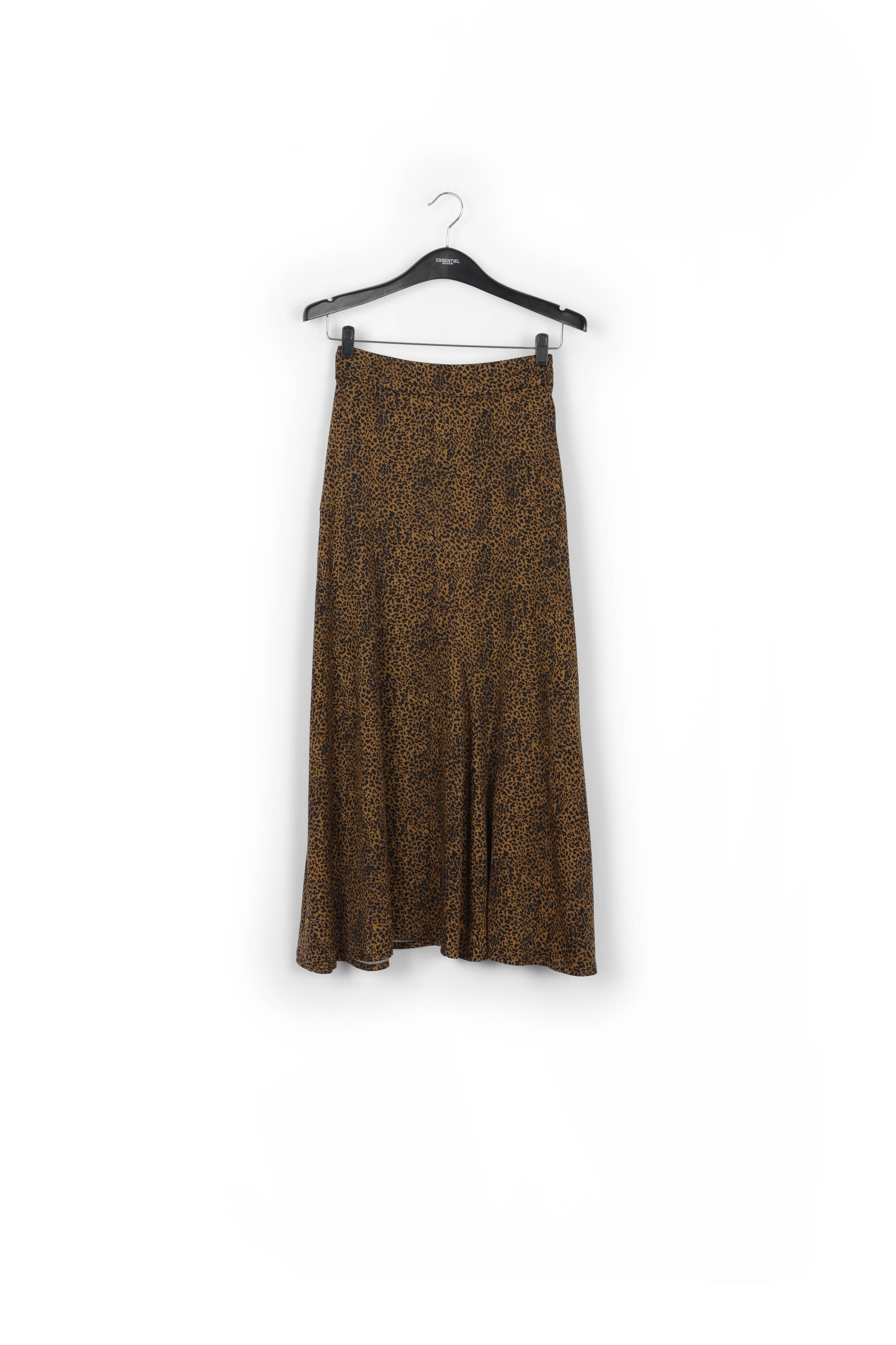 Schuin gesneden midirok met luipaardprint RE—SSENTIEL | Essentiel second hand