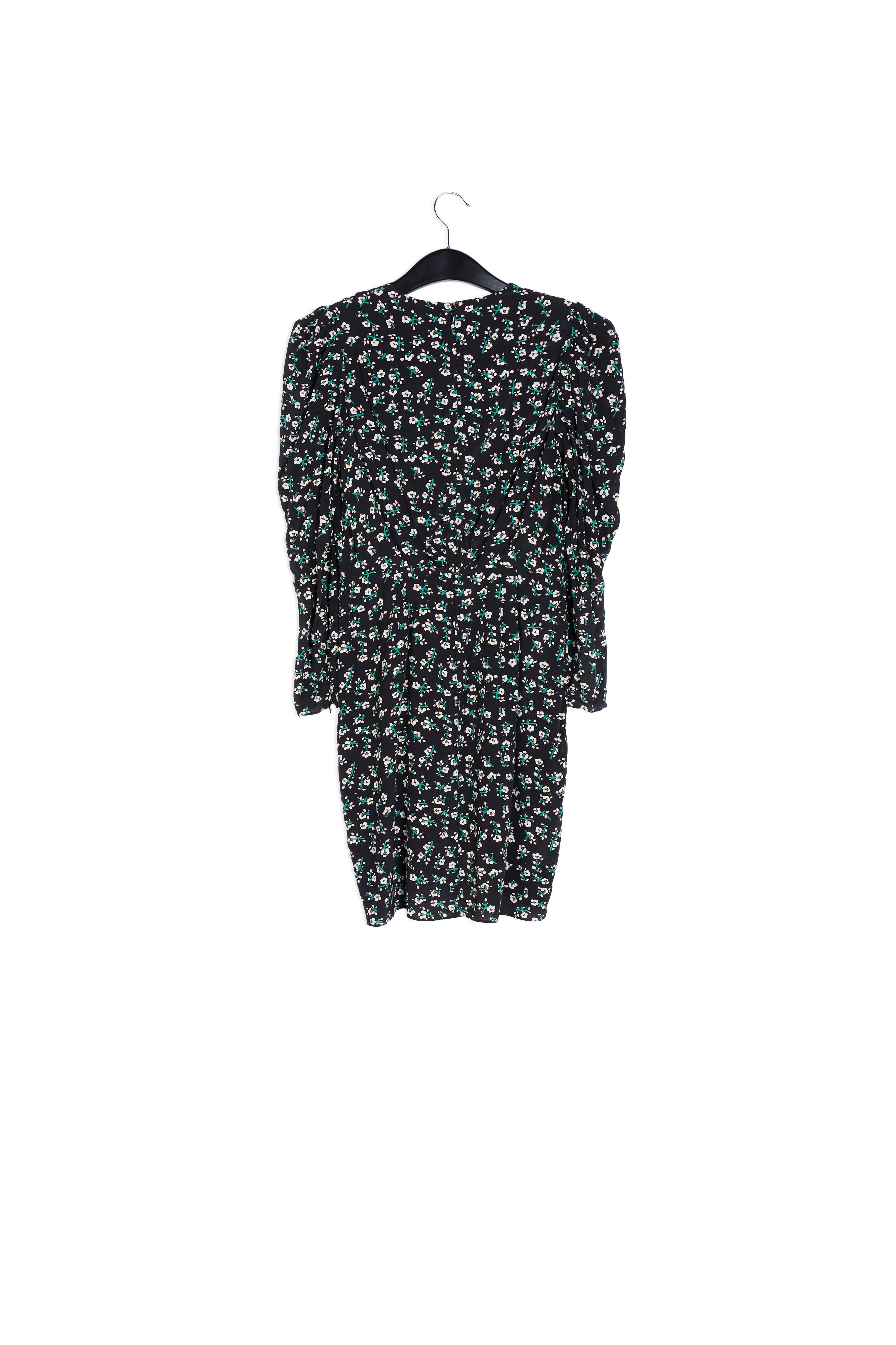 Black floral mini wrap dress RE—SSENTIEL | Essentiel second hand