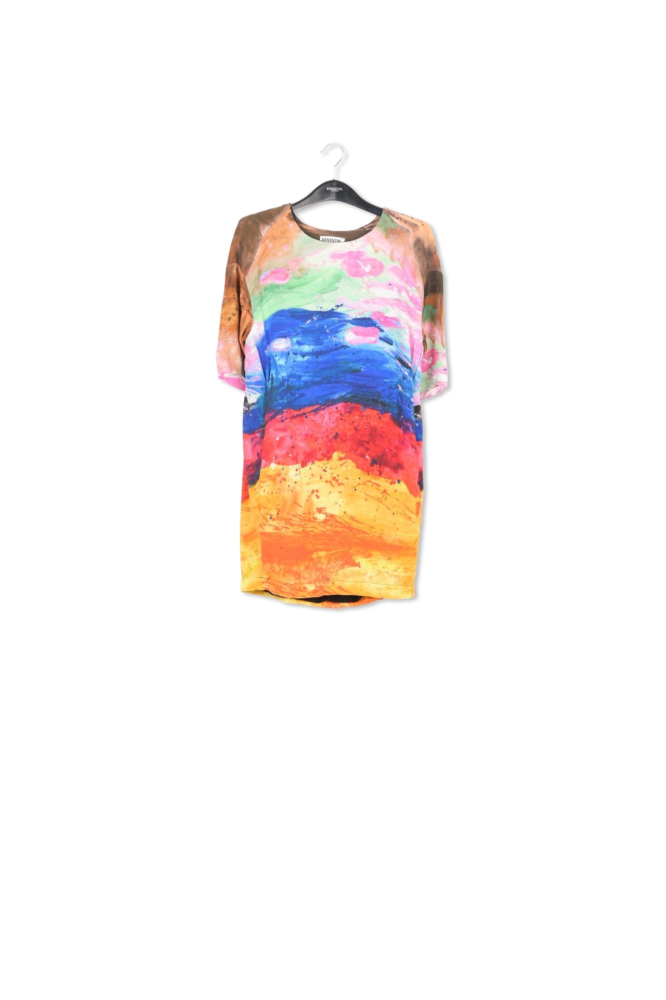 Multicolor paint brush print mini dress RE—SSENTIEL | Essentiel second hand