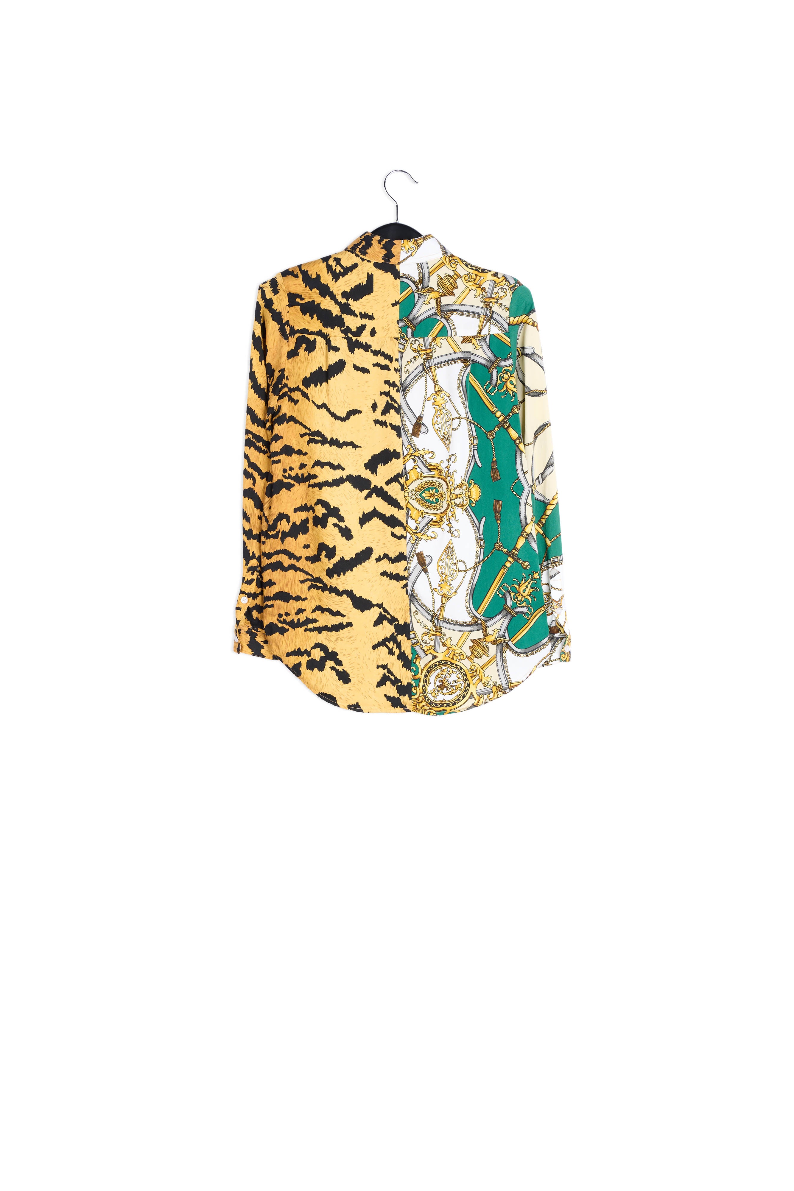 Flesgroen hemd met tijgerprint RE—SSENTIEL | Essentiel second hand