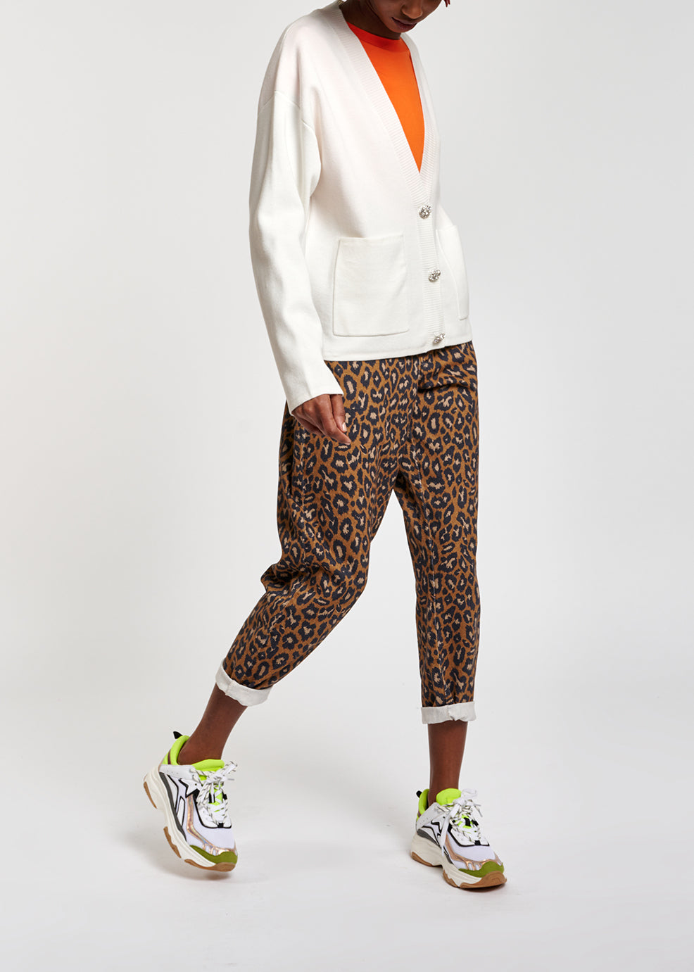 Off-white cardigan with rhinestone buttons RE—SSENTIEL | Essentiel second hand