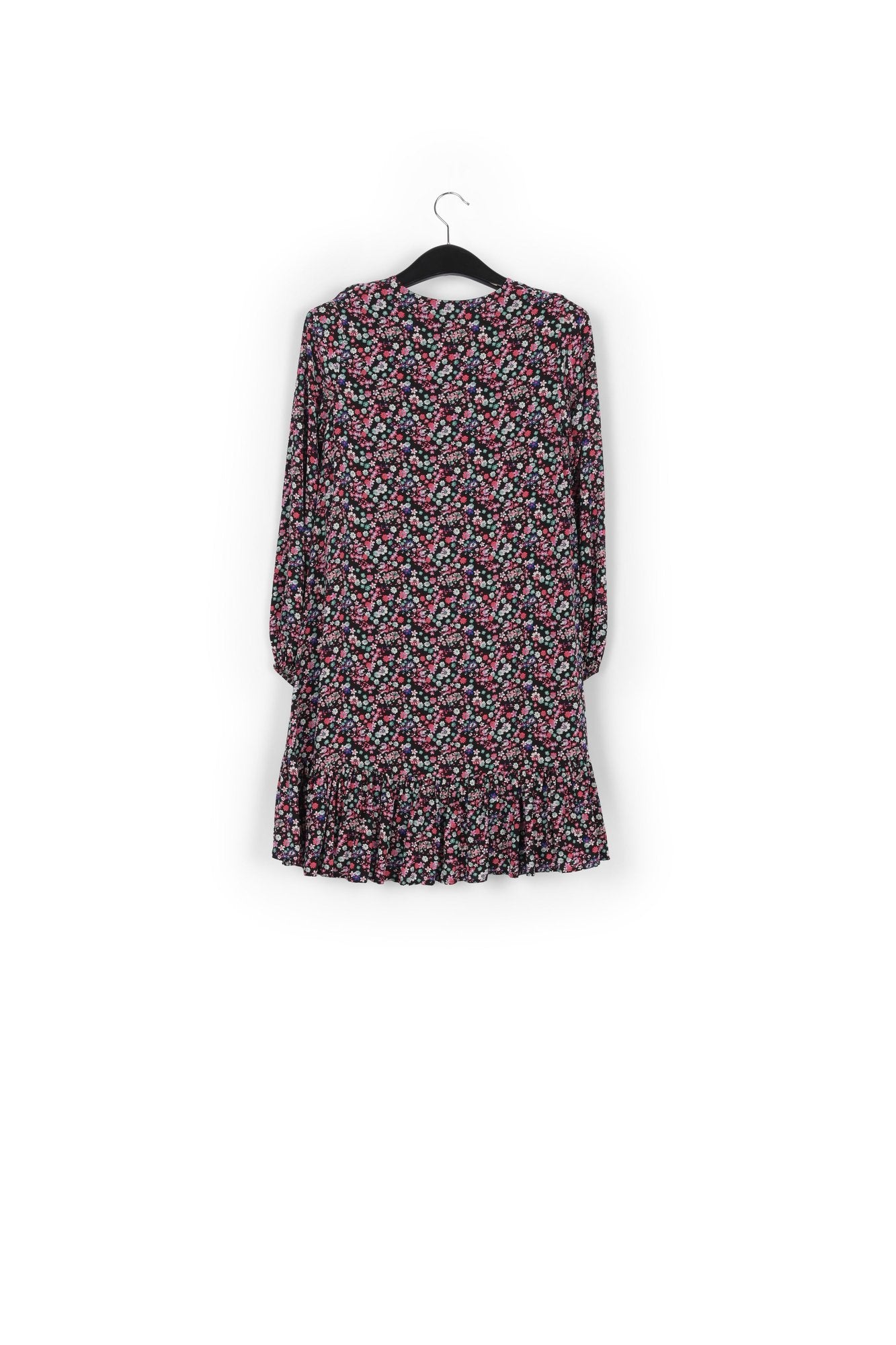Black floral-print mini dress RE—SSENTIEL | Essentiel second hand