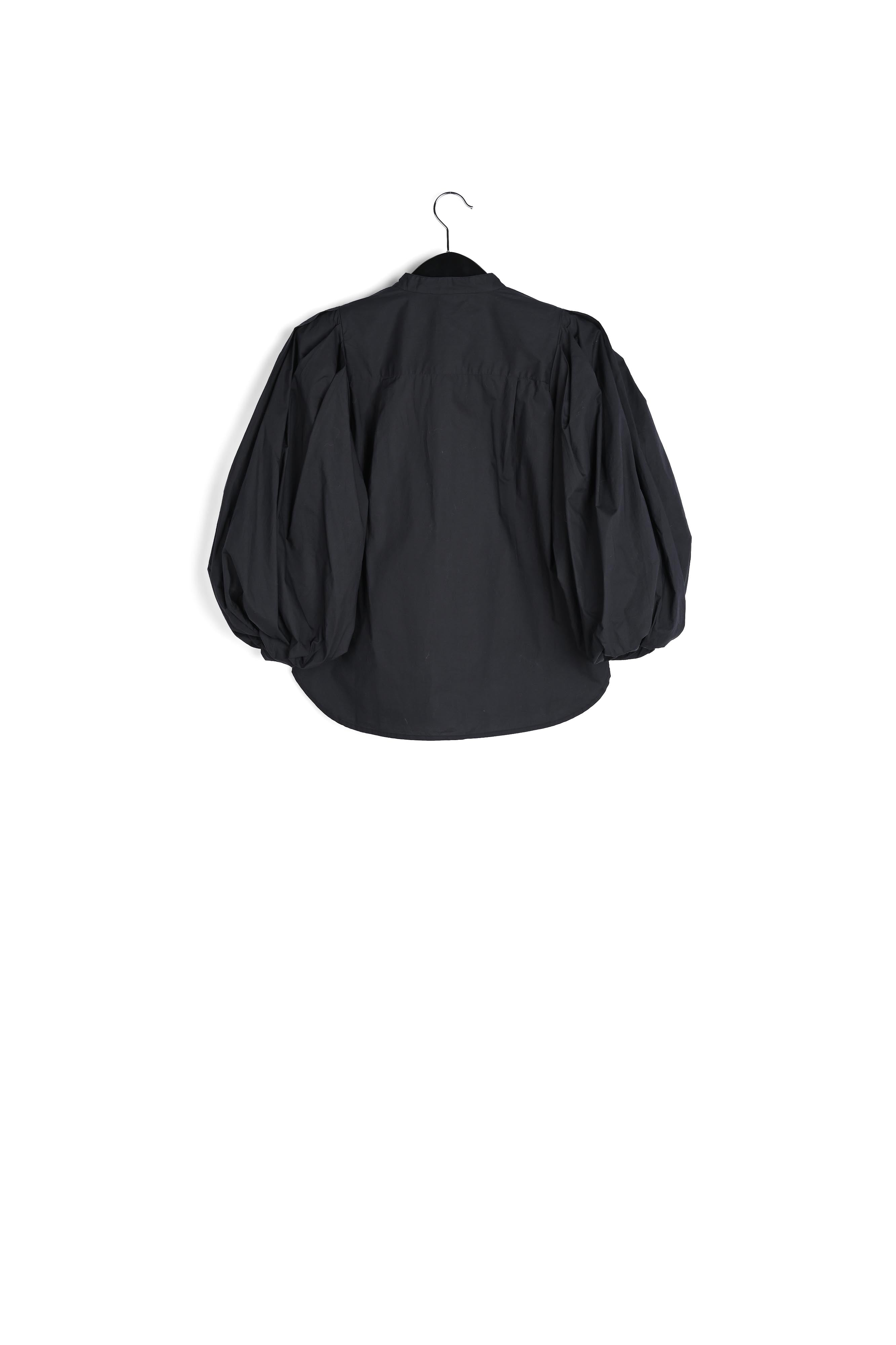 Black cotton bead-embellished shirt RE—SSENTIEL | Essentiel second hand