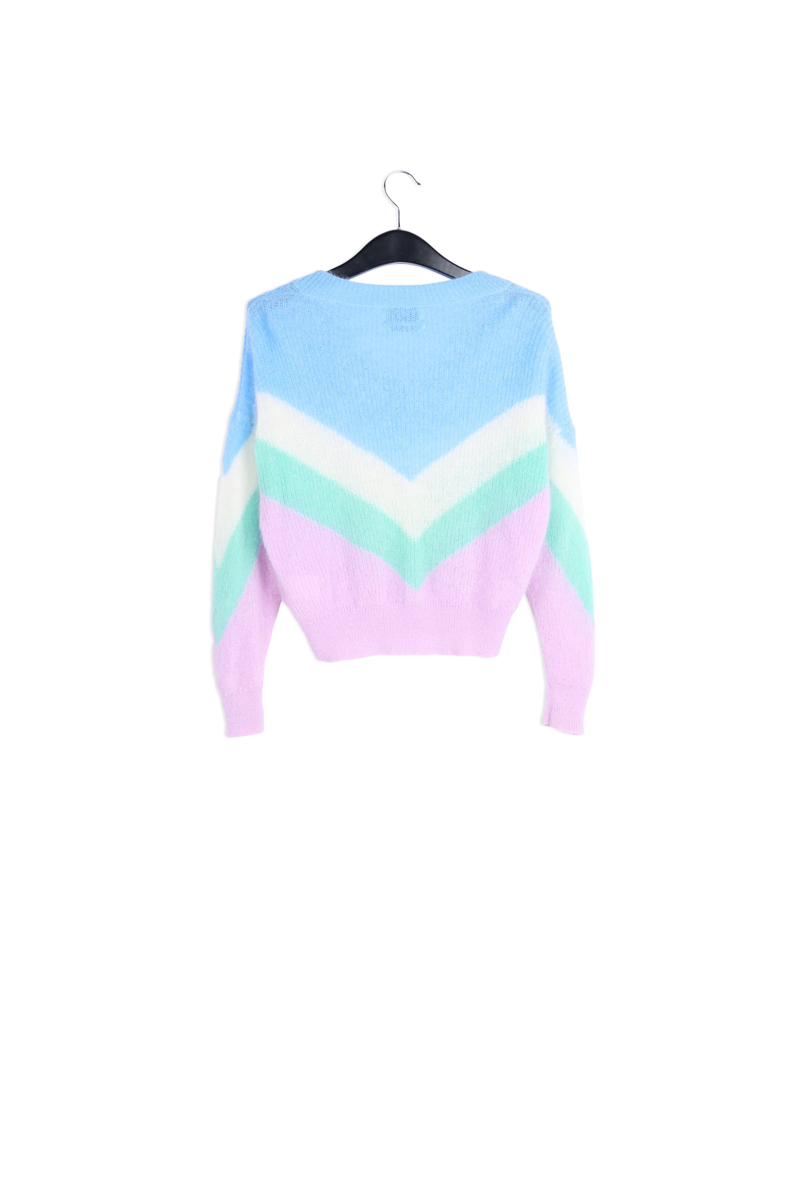 Blue, white and purple v pattern sweater RE—SSENTIEL | Essentiel second hand