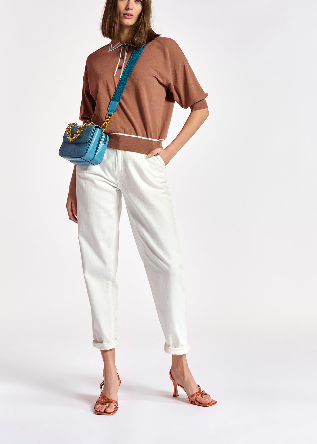 Bruine gebreide polotop RE—SSENTIEL | Essentiel second hand