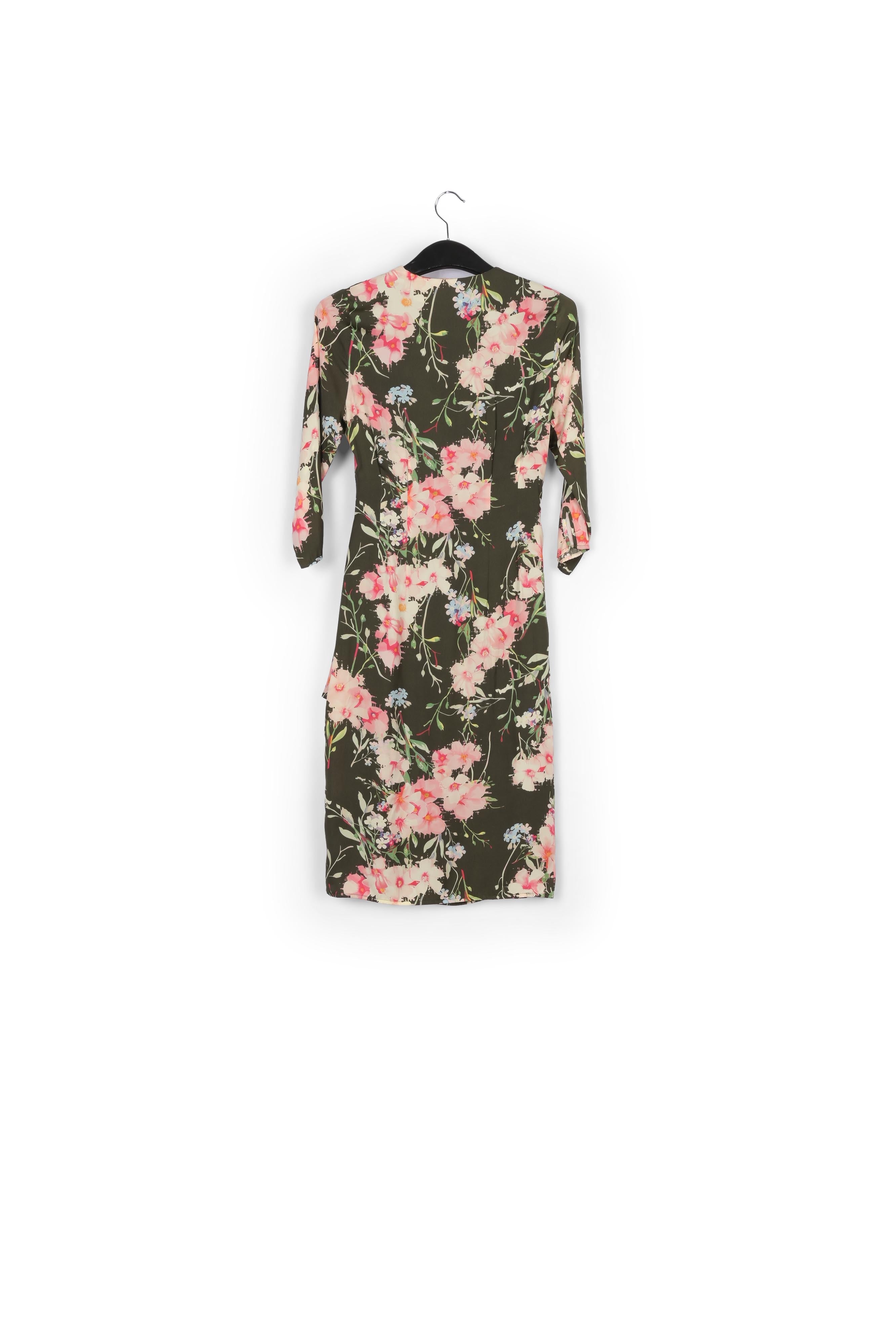 Vivid pink floral wrap dress RE—SSENTIEL | Essentiel second hand