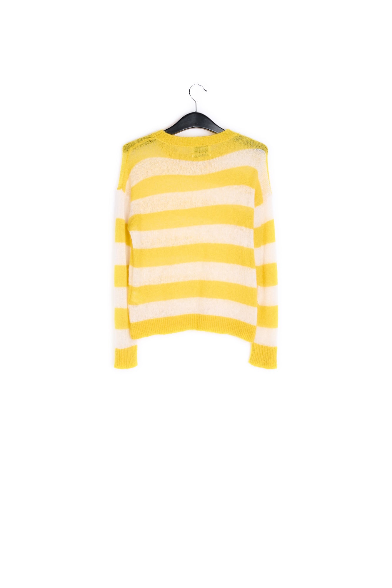 Orange and off-white striped light knit sweater RE—SSENTIEL | Essentiel second hand