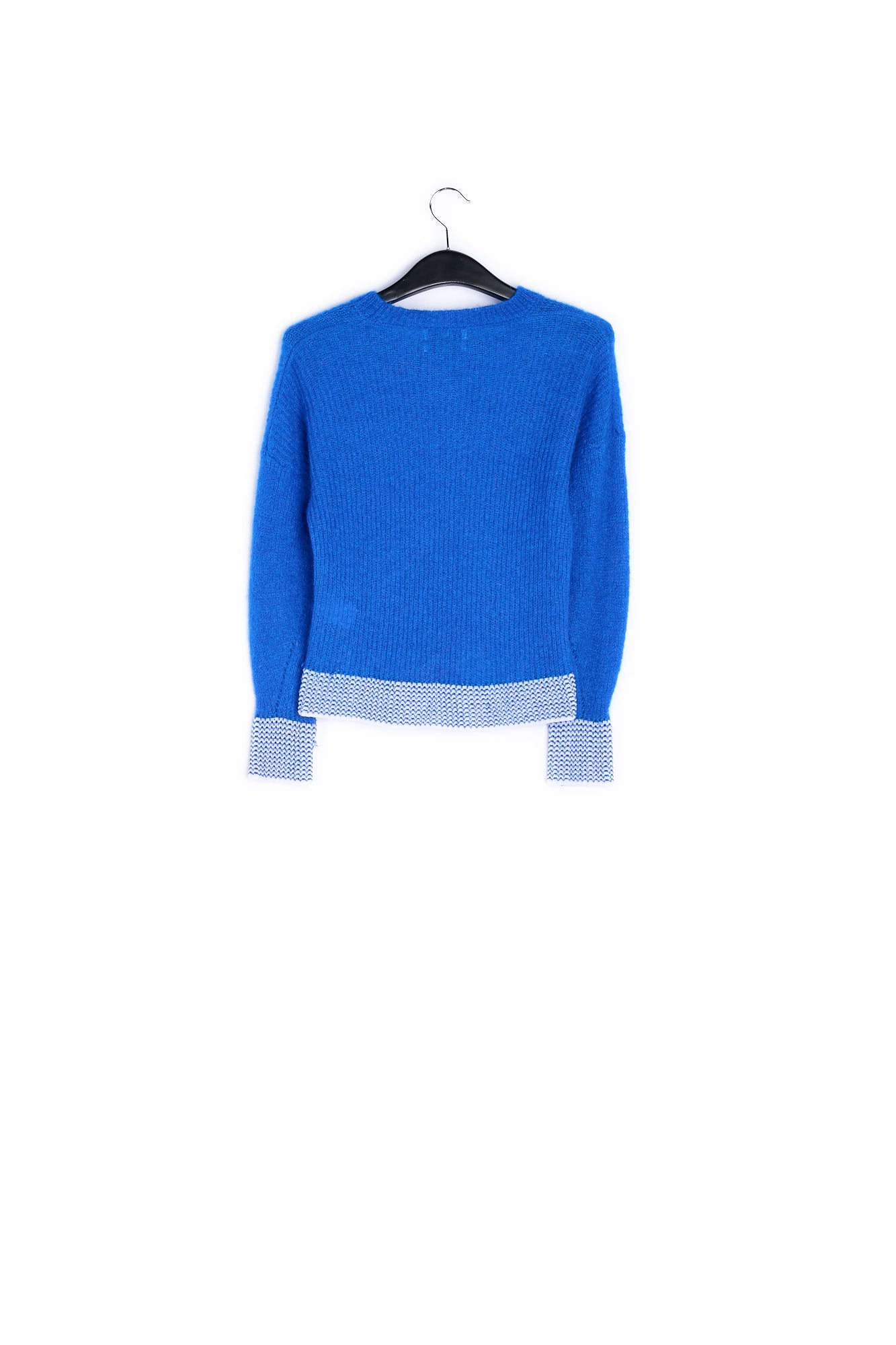 Turquoise summer sweater with contrasting trims RE—SSENTIEL | Essentiel second hand