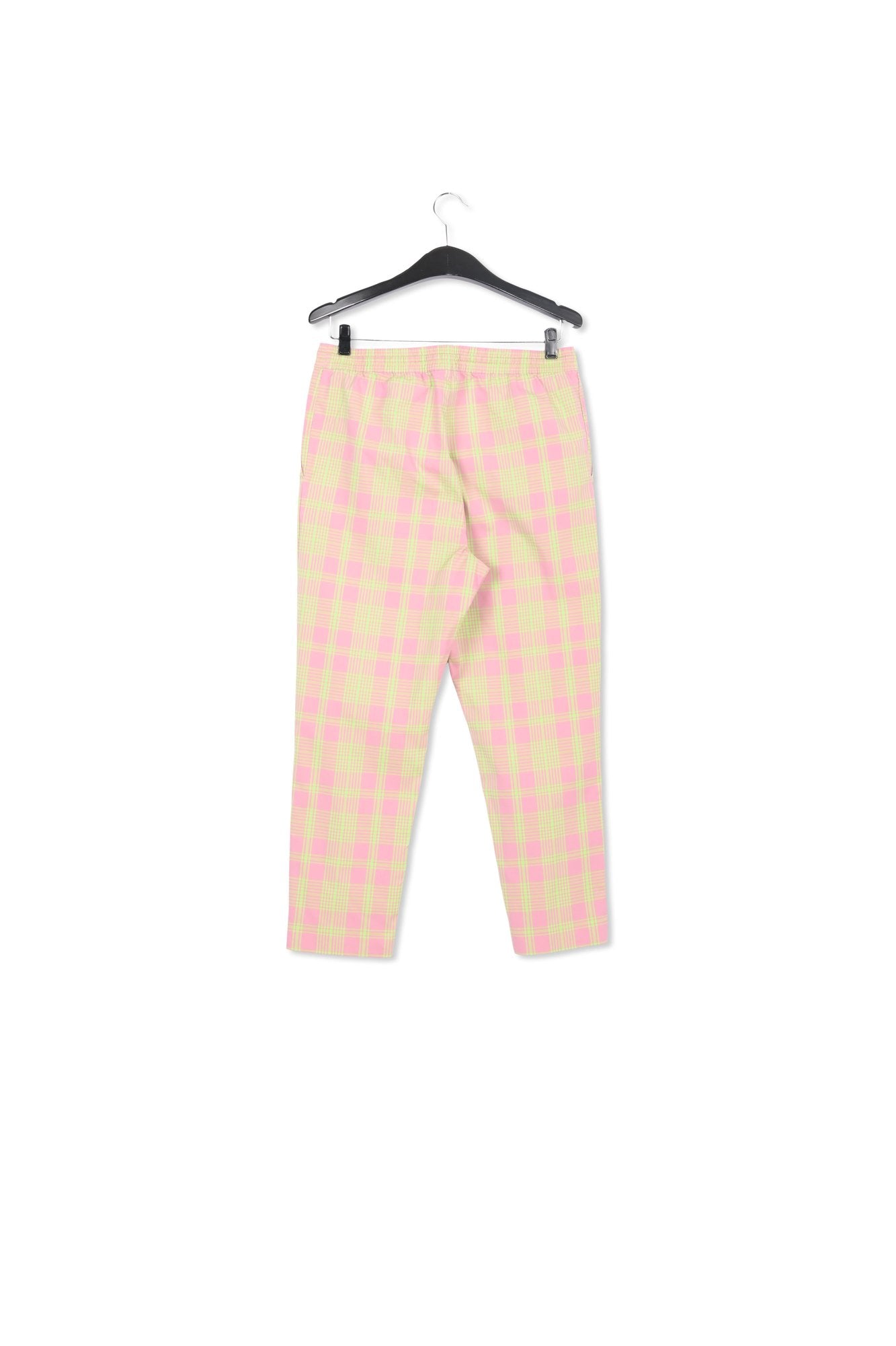 Dusty pink plaid cotton-blend pants RE—SSENTIEL | Essentiel second hand