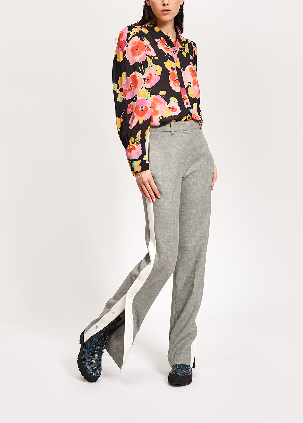 Black floral-print shirt RE—SSENTIEL | Essentiel second hand