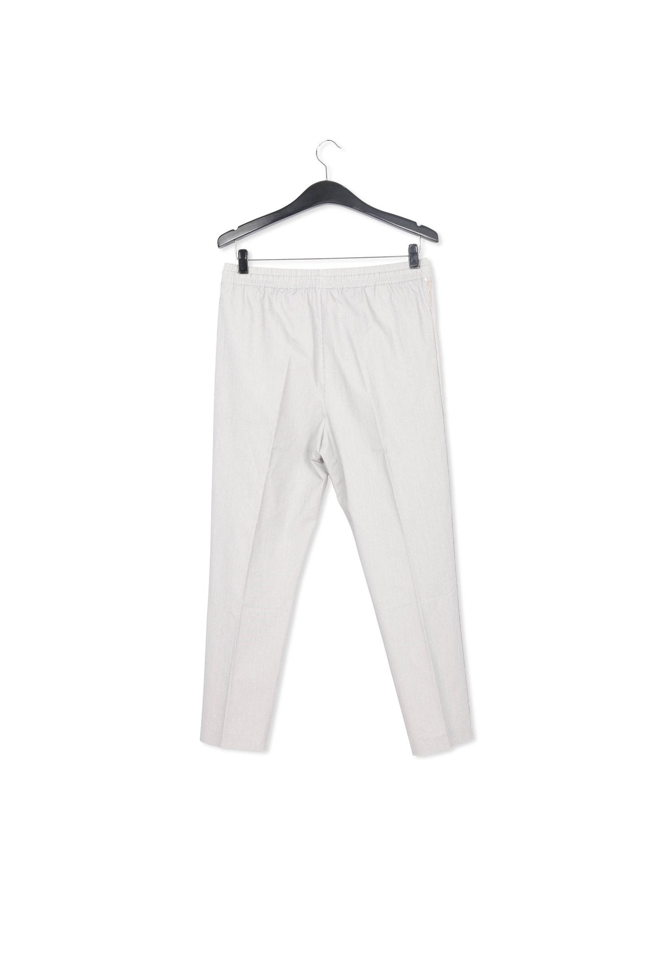 Grey and off-white checked cotton-blend pants RE—SSENTIEL | Essentiel second hand