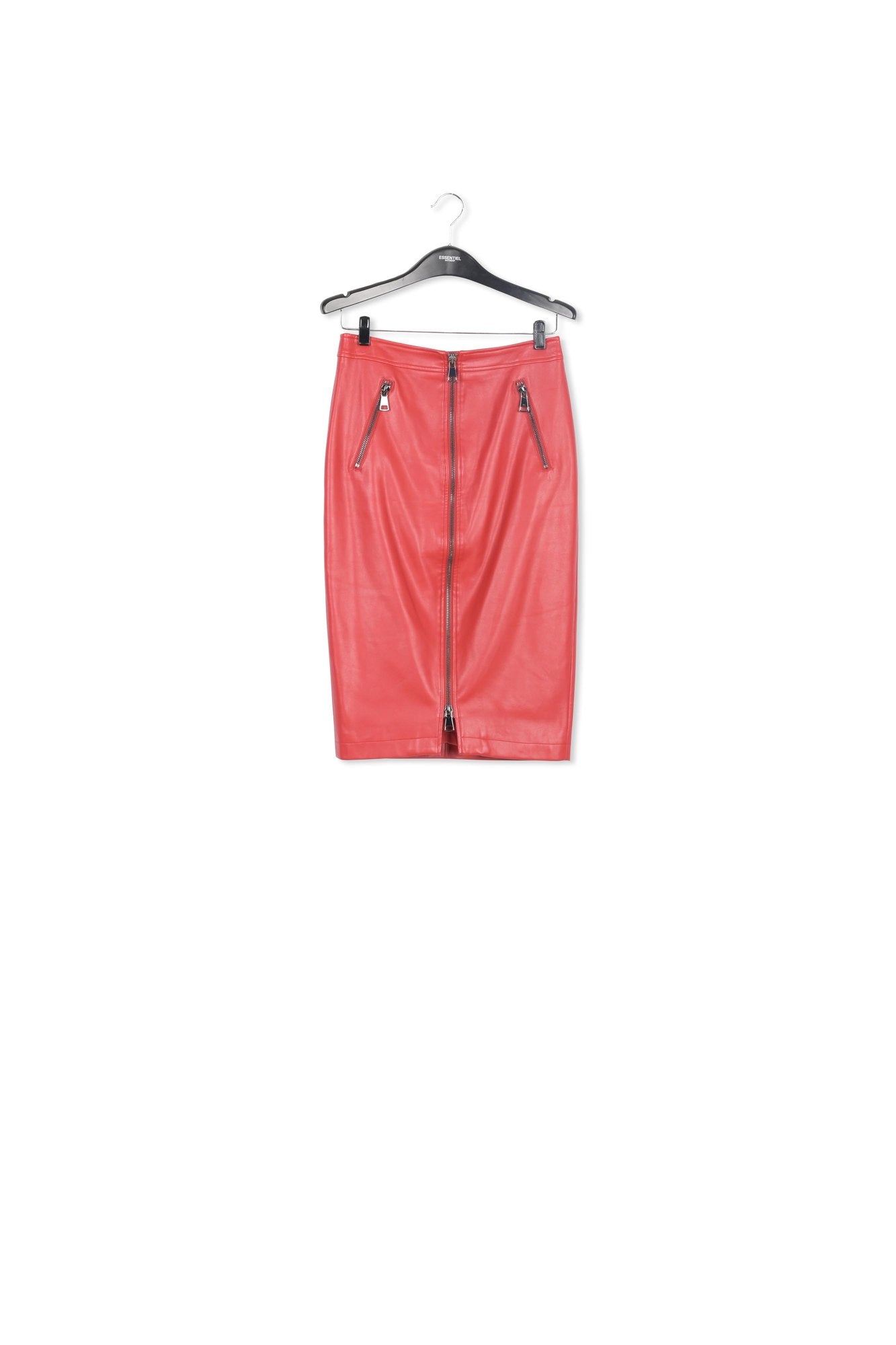Red faux leather pencil skirt RE—SSENTIEL | Essentiel second hand
