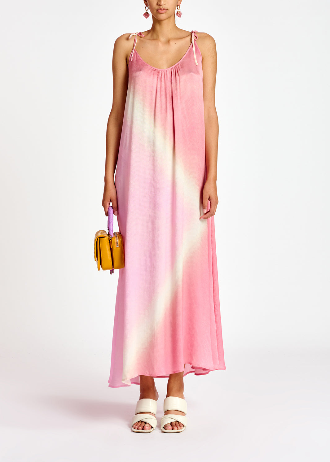 Light pink strappy tie-dye maxi dress RE—SSENTIEL | Essentiel second hand