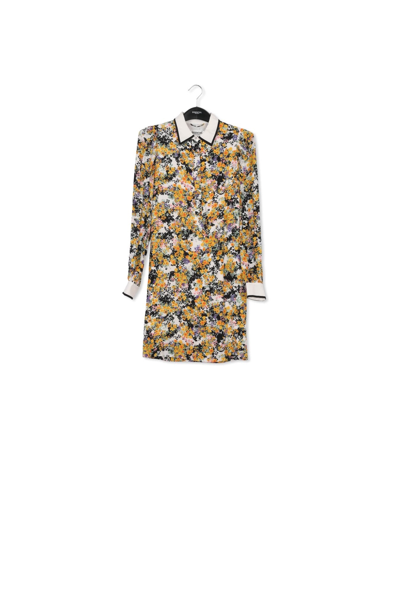 Off-white floral mini shirtdress RE—SSENTIEL | Essentiel second hand