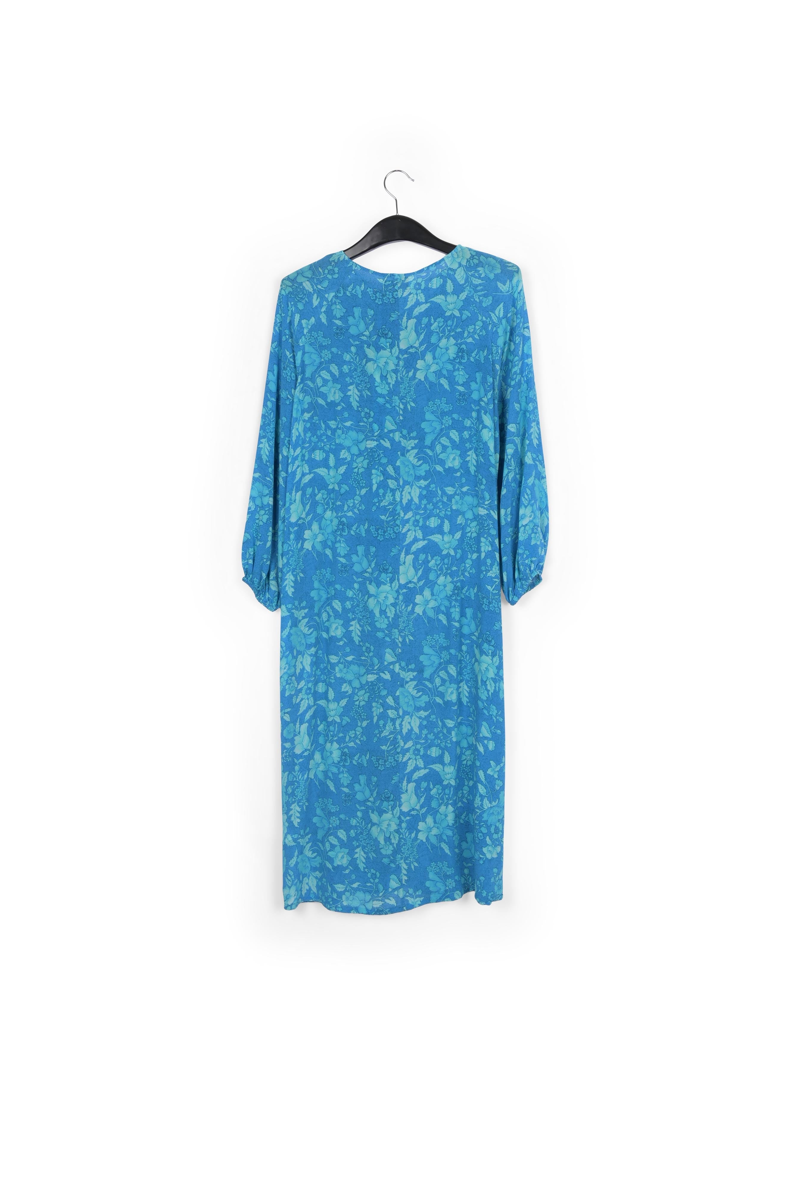Printed blue silk shirt dress RE—SSENTIEL | Essentiel second hand