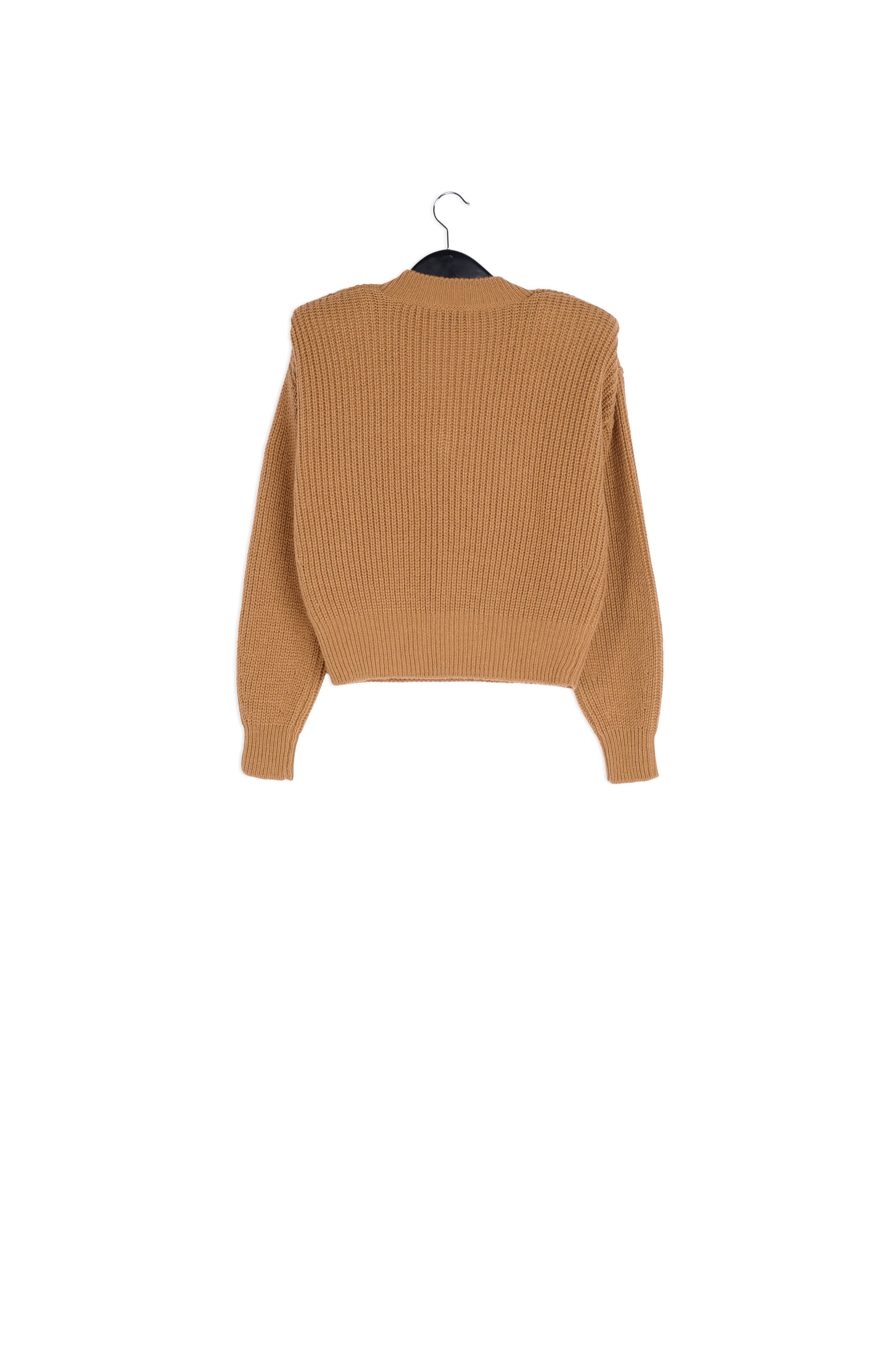 Camel sweater with padded shoulders RE—SSENTIEL | Essentiel second hand