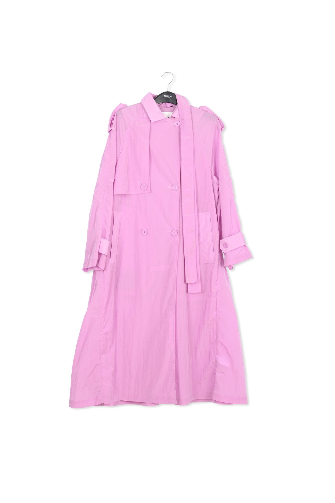 Lilac double-breasted trench coat RE—SSENTIEL | Essentiel second hand