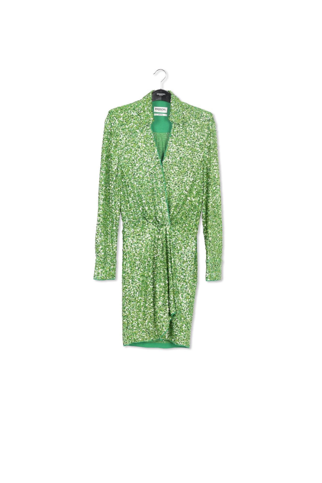Mini-robe portefeuille verte à  paillettes RE—SSENTIEL | Essentiel second hand
