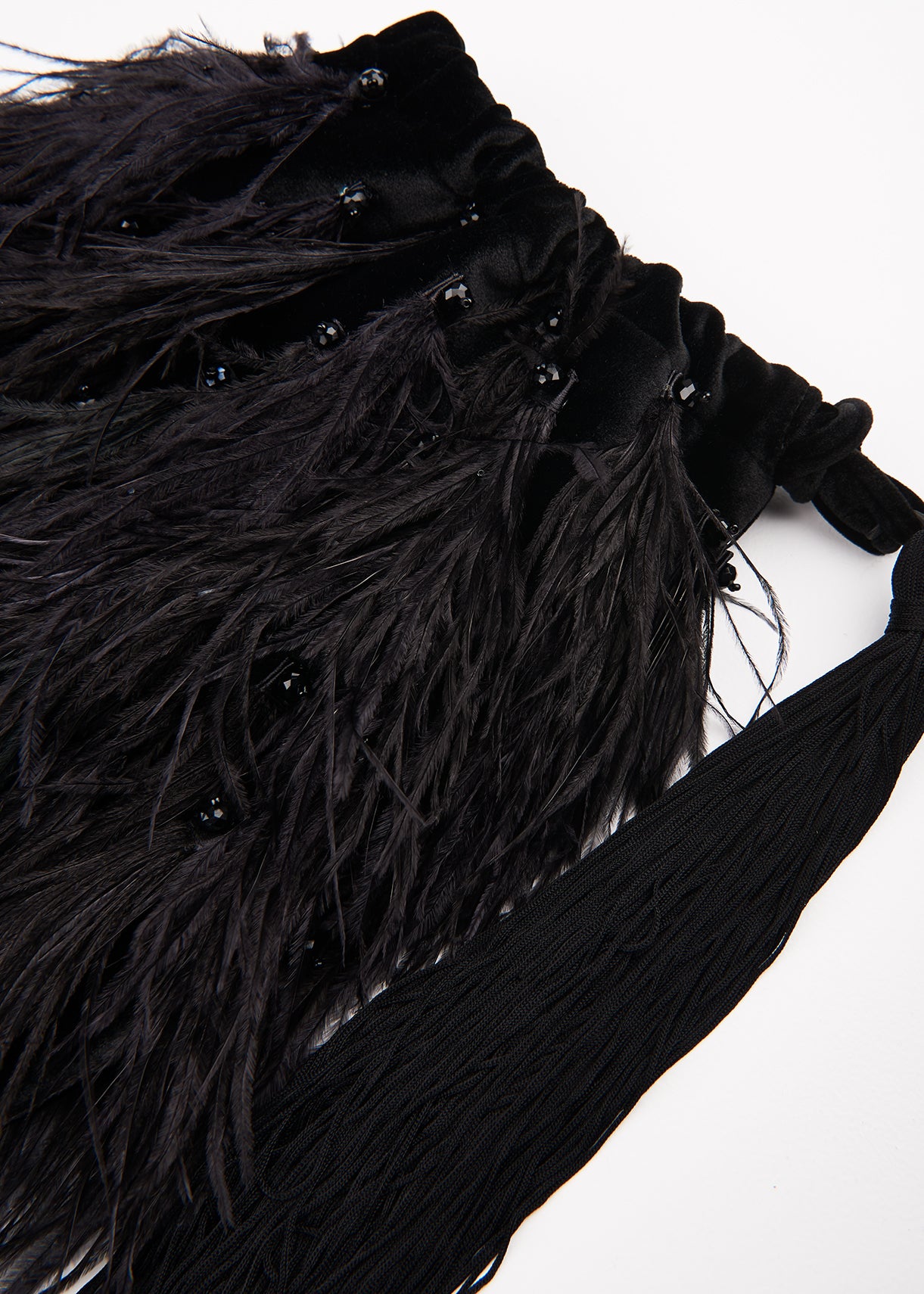 Black feather-embellished bucket bag RE—SSENTIEL | Essentiel second hand