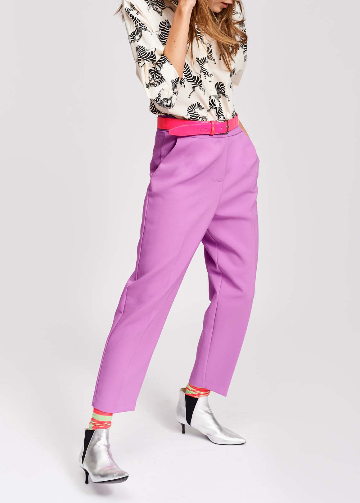 Paarse klassieke geklede broek RE—SSENTIEL | Essentiel second hand