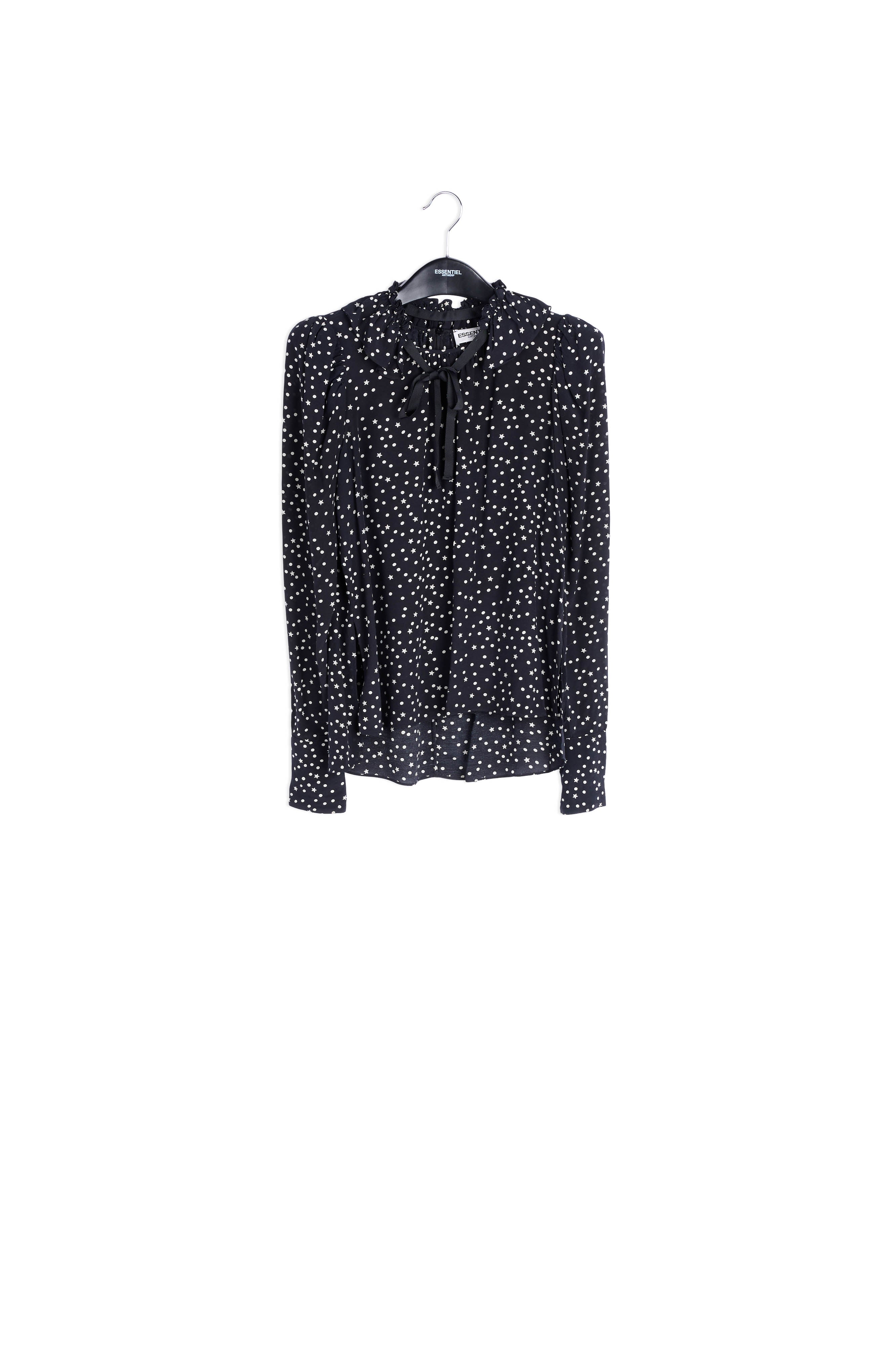 Zwarte top met stippen RE—SSENTIEL | Essentiel second hand