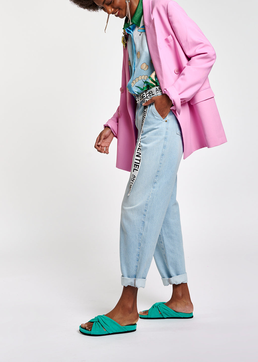 Veste croisée oversize rose RE—SSENTIEL | Essentiel second hand