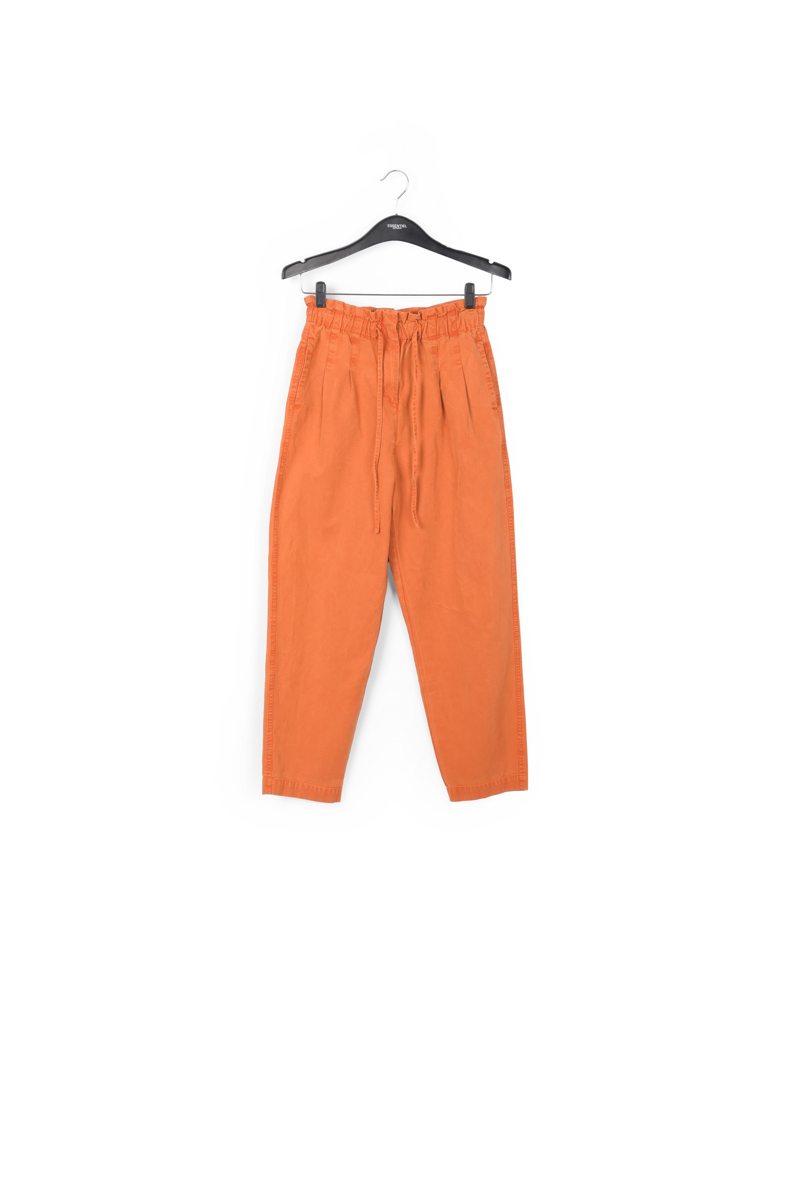 Orange cotton tapered pants RE—SSENTIEL | Essentiel second hand