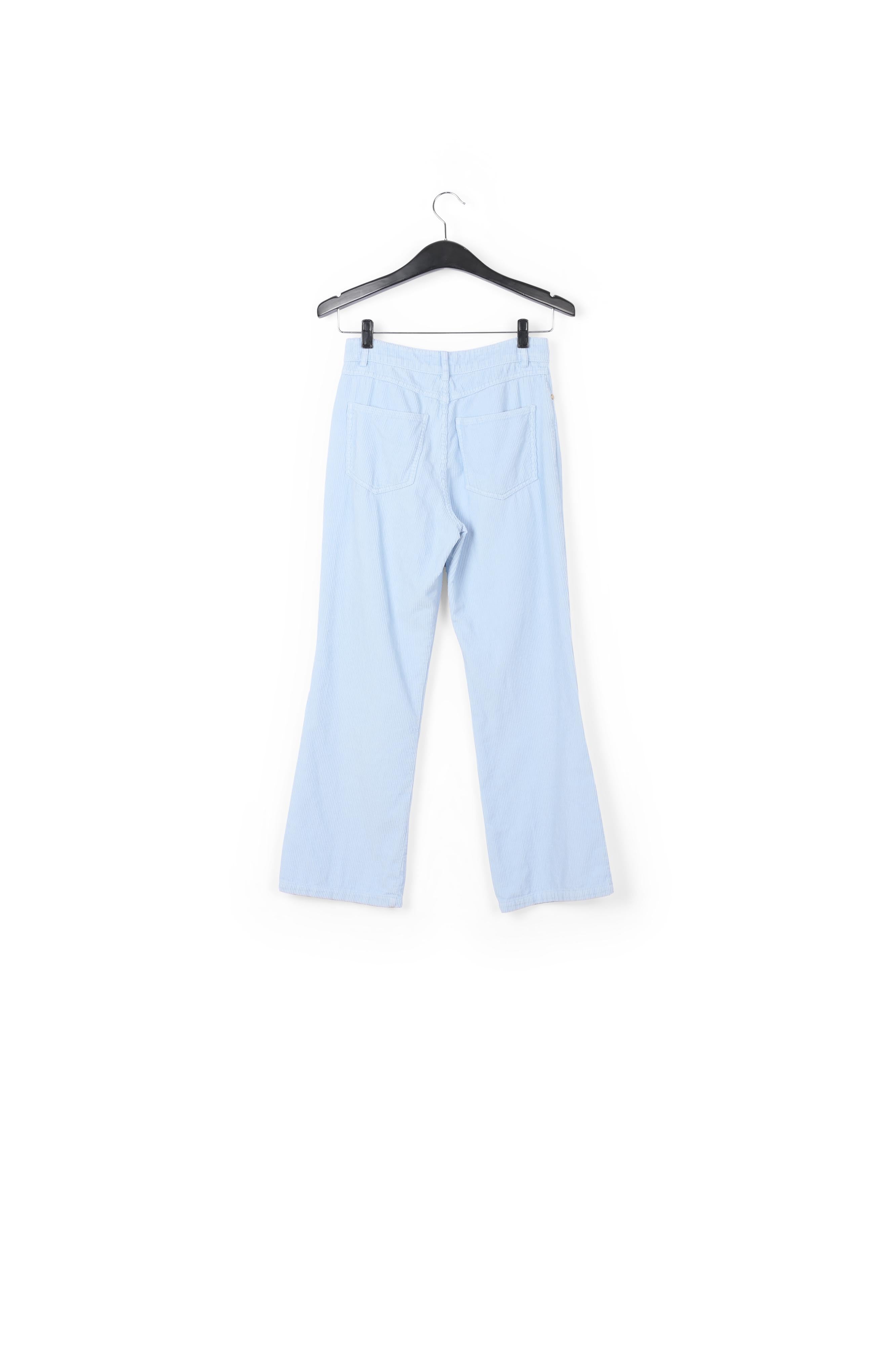Light blue cotton-corduroy flared-fit pants RE—SSENTIEL | Essentiel second hand