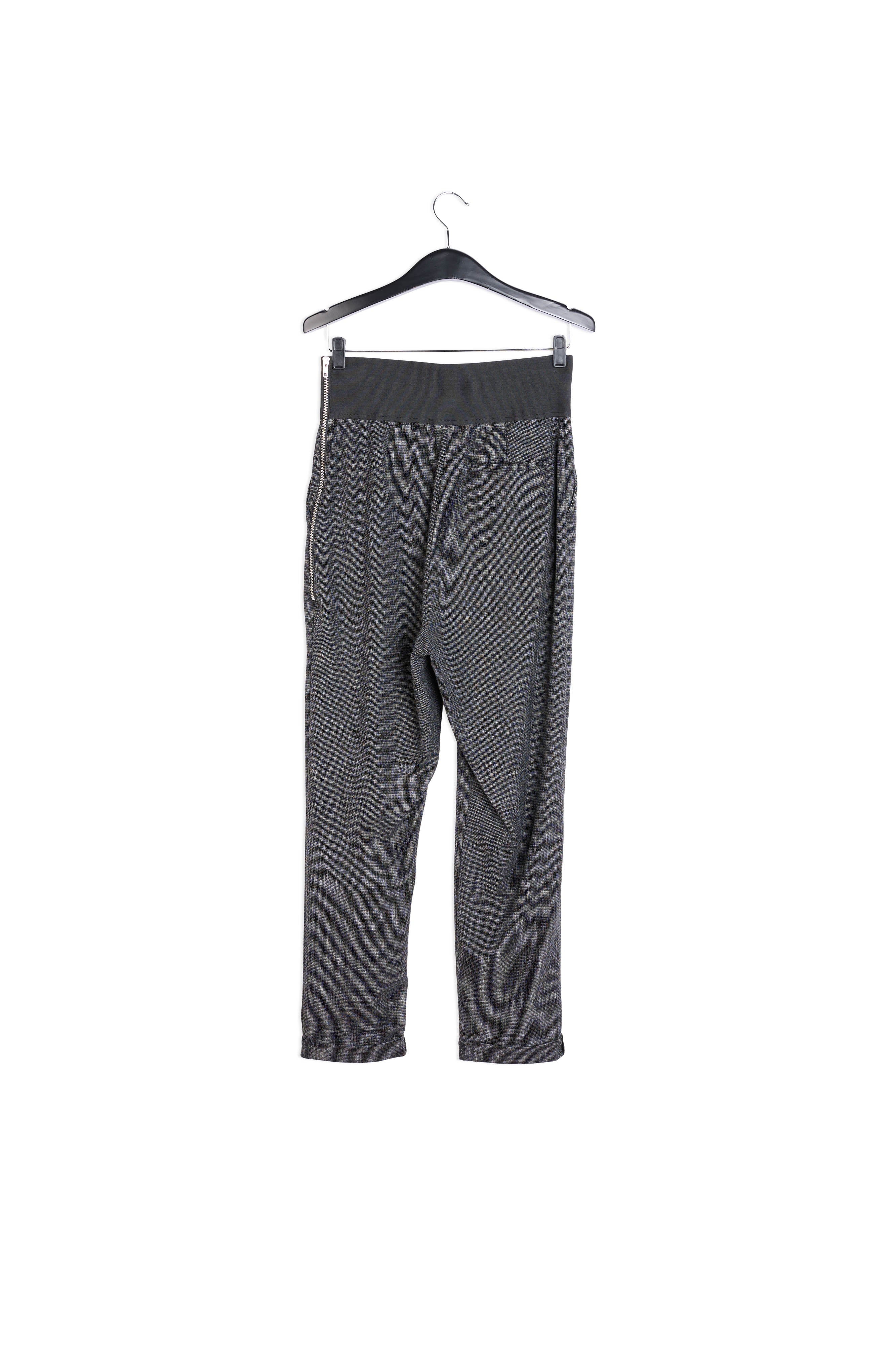 High-waisted black and white tapered pants RE—SSENTIEL | Essentiel second hand