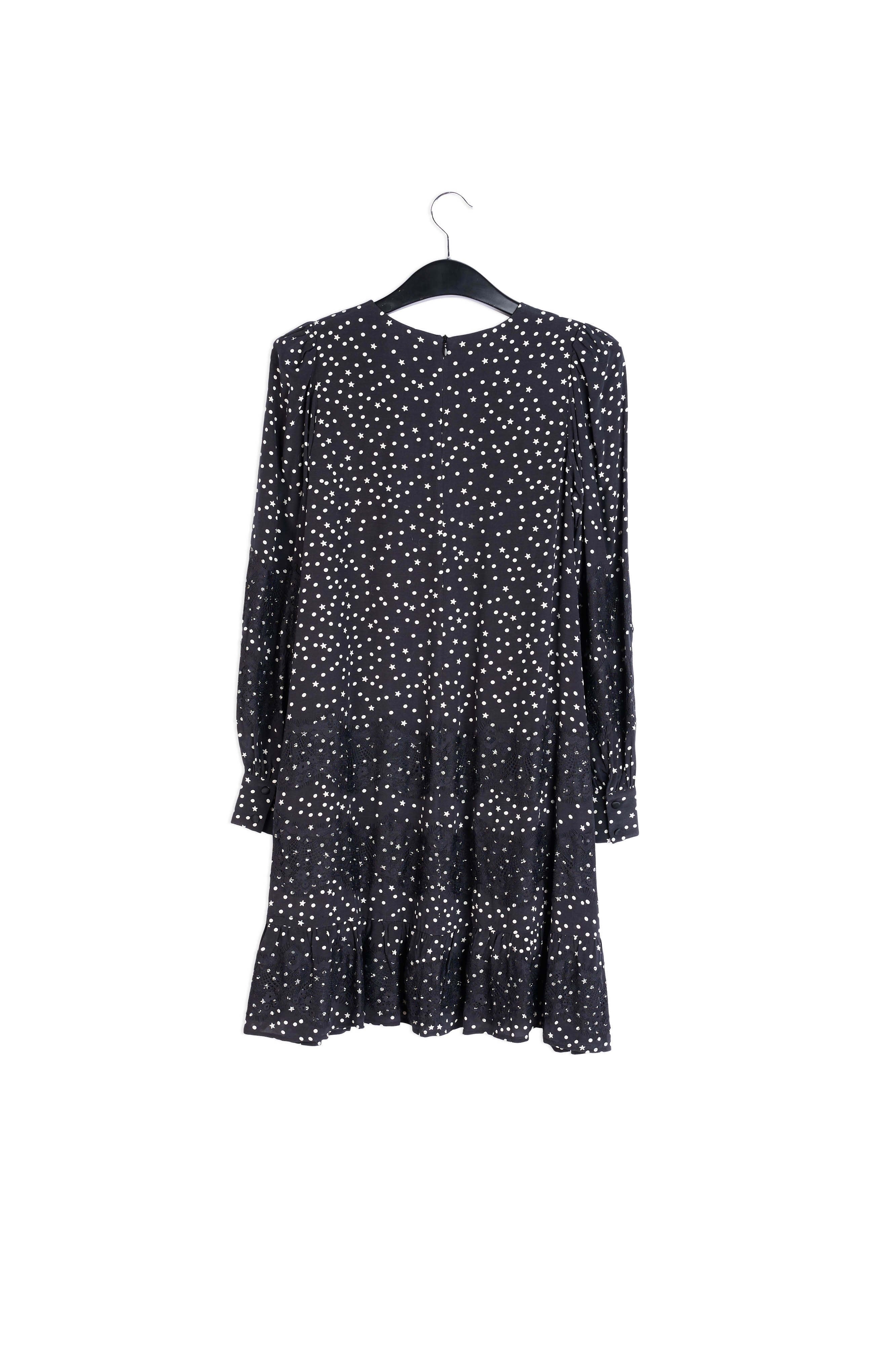 Black lace-trimmed mini dress RE—SSENTIEL | Essentiel second hand