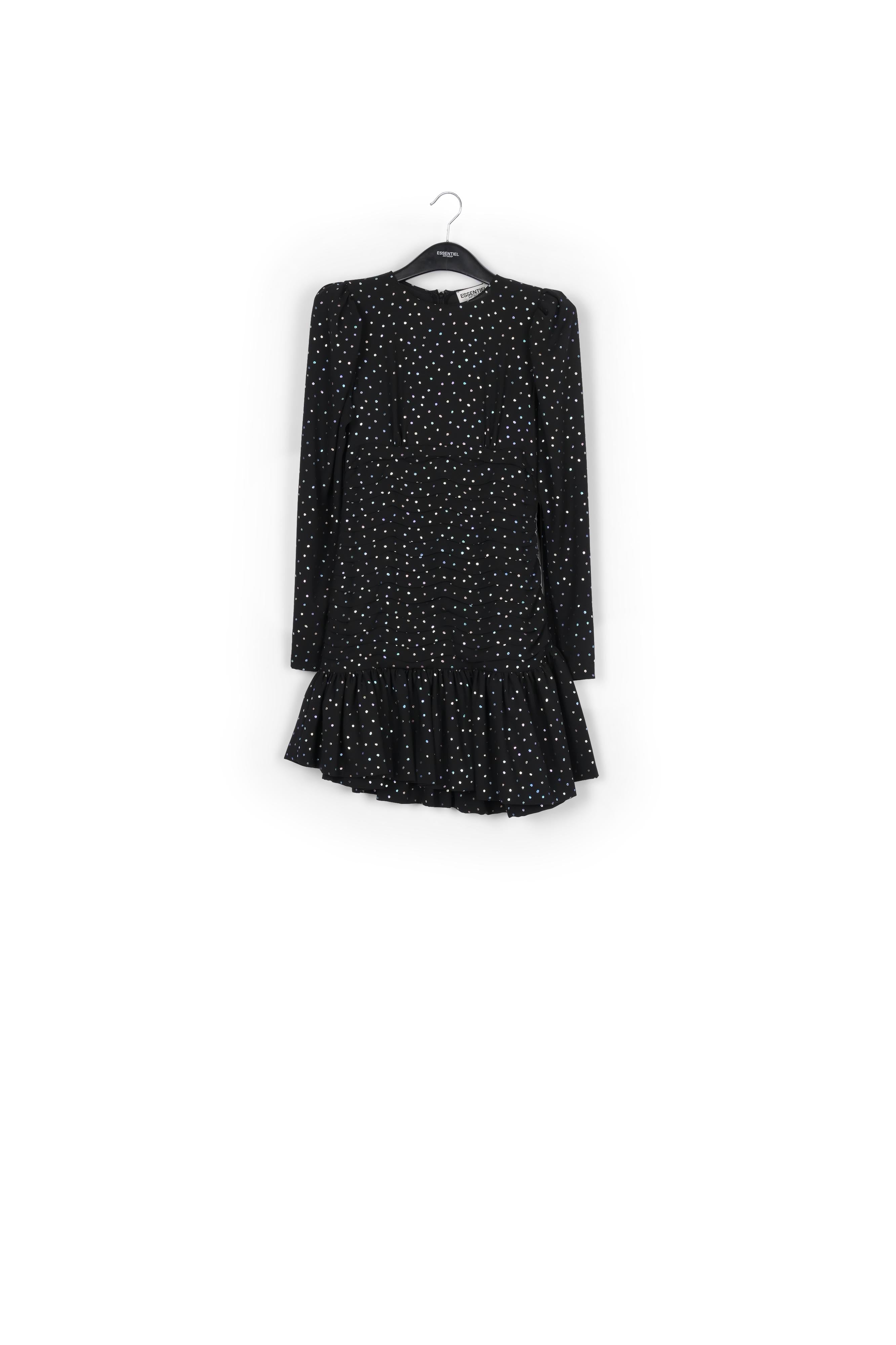 Mini robe noire à pois holographiques RE—SSENTIEL | Essentiel second hand