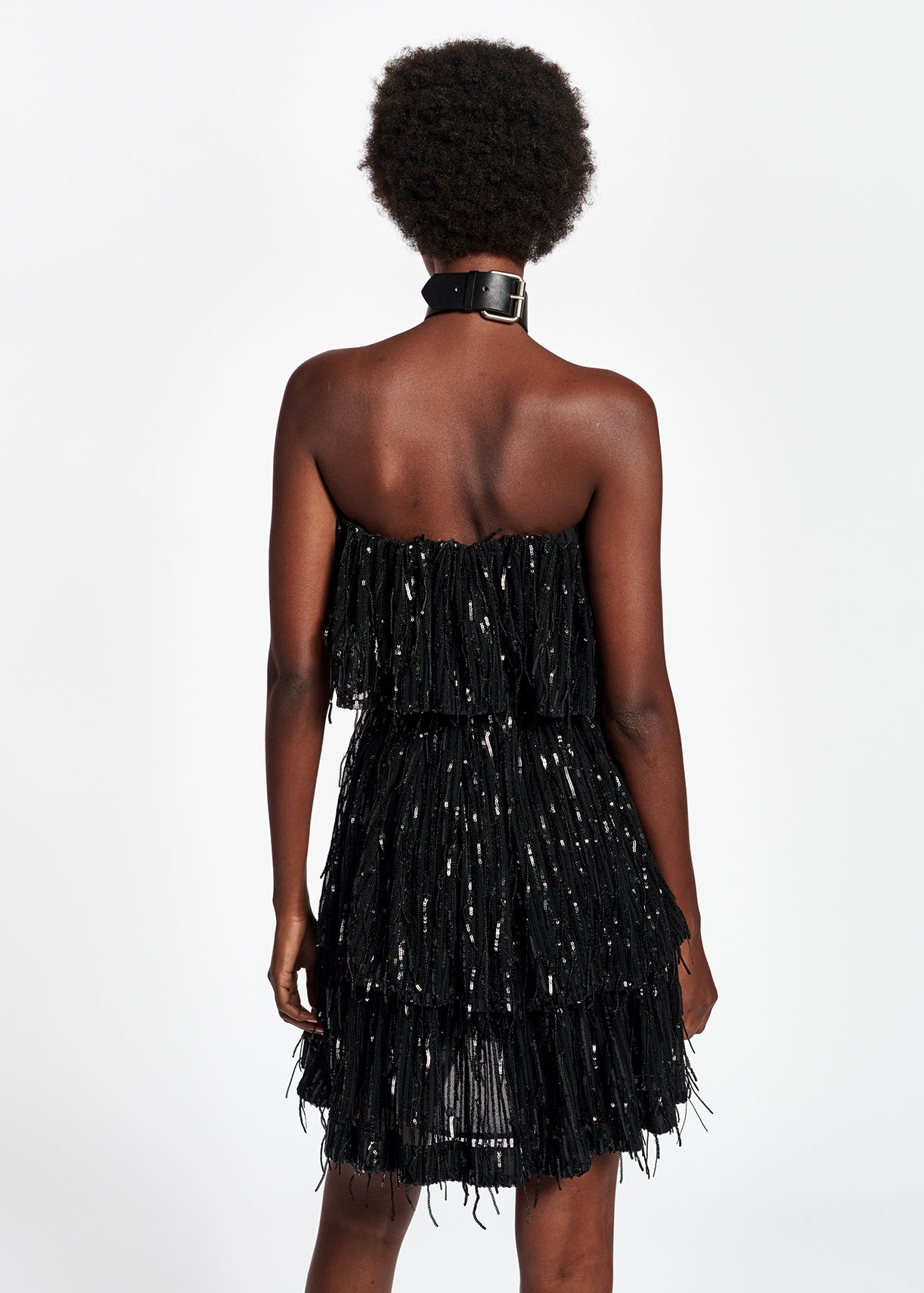 Black sequined mini dress RE—SSENTIEL | Essentiel second hand