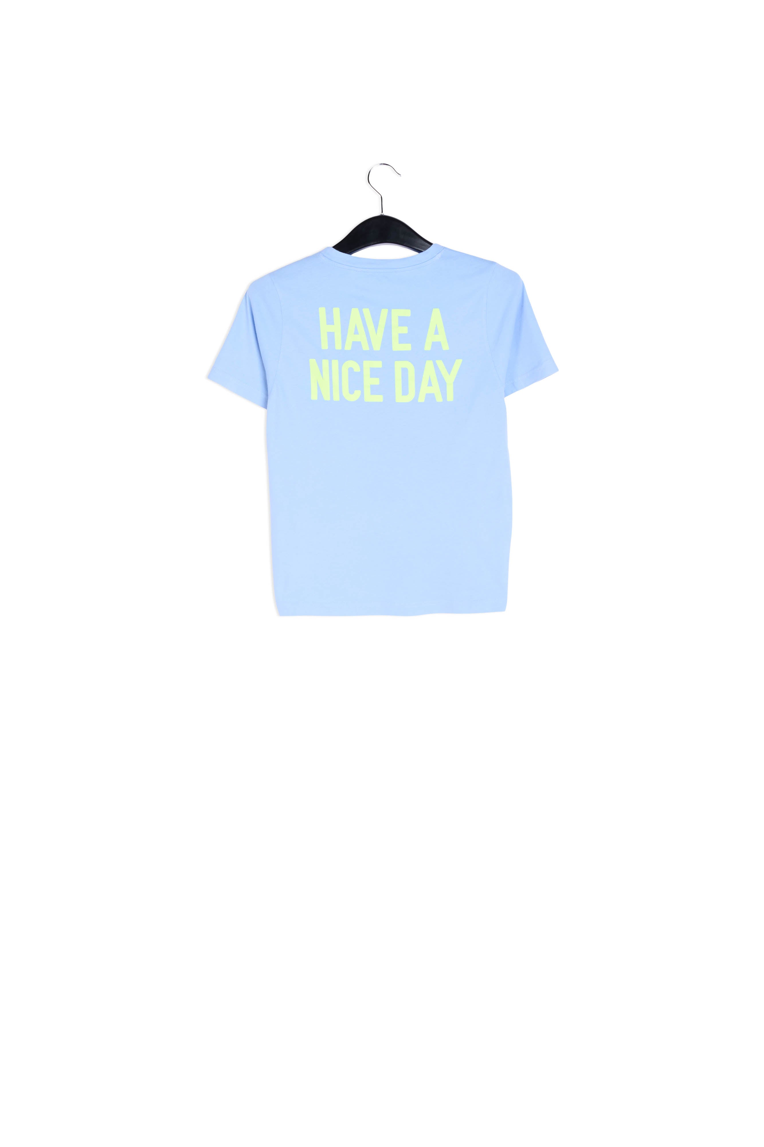 Sky blue printed oversized cotton t-shirt RE—SSENTIEL | Essentiel second hand