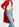 Cardigan rouge avec ceinture Faume - seconde main