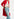 Red belted midi-length knit Faume - seconde main
