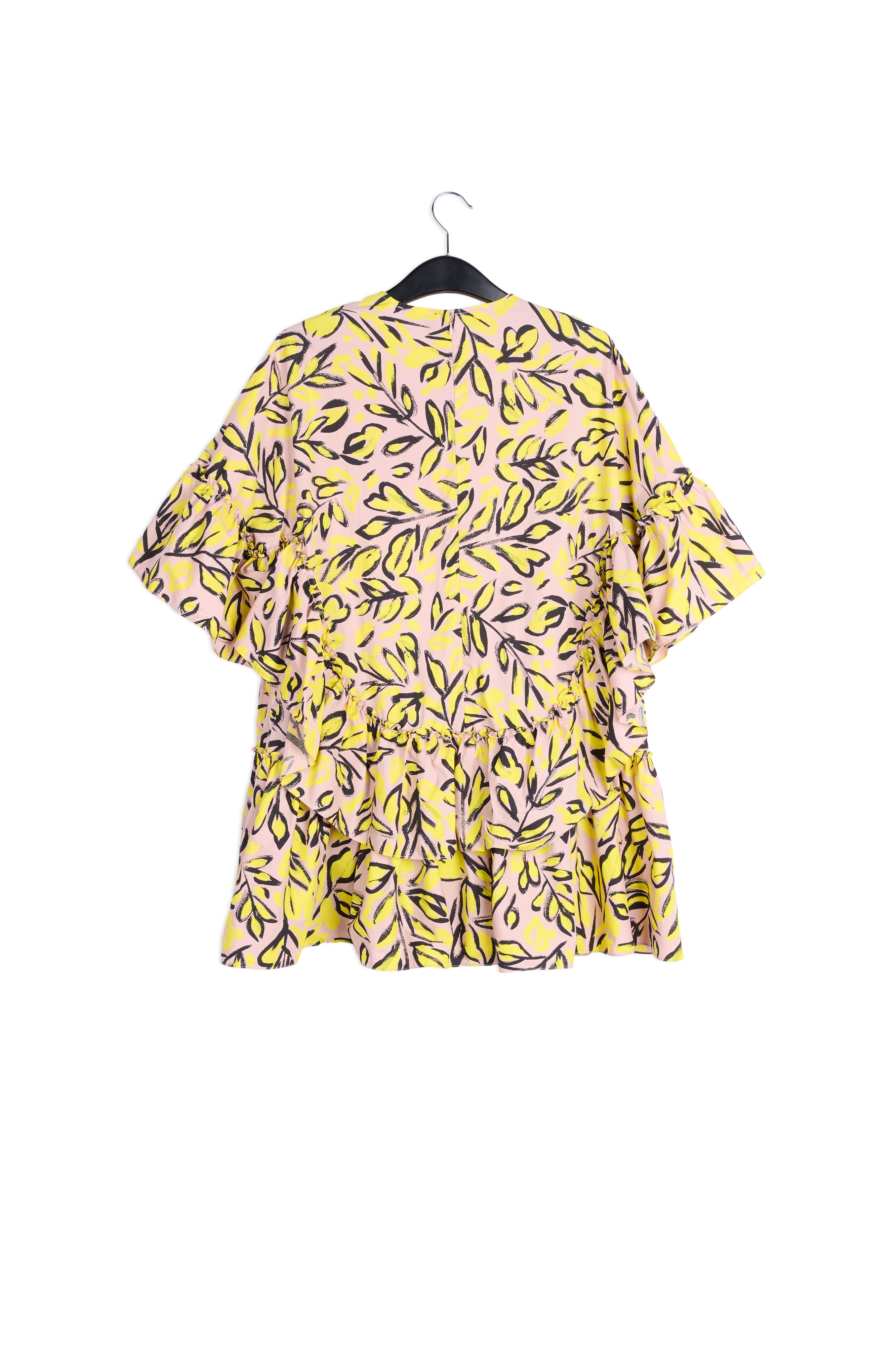 Beige ruffled cotton dress RE—SSENTIEL | Essentiel second hand