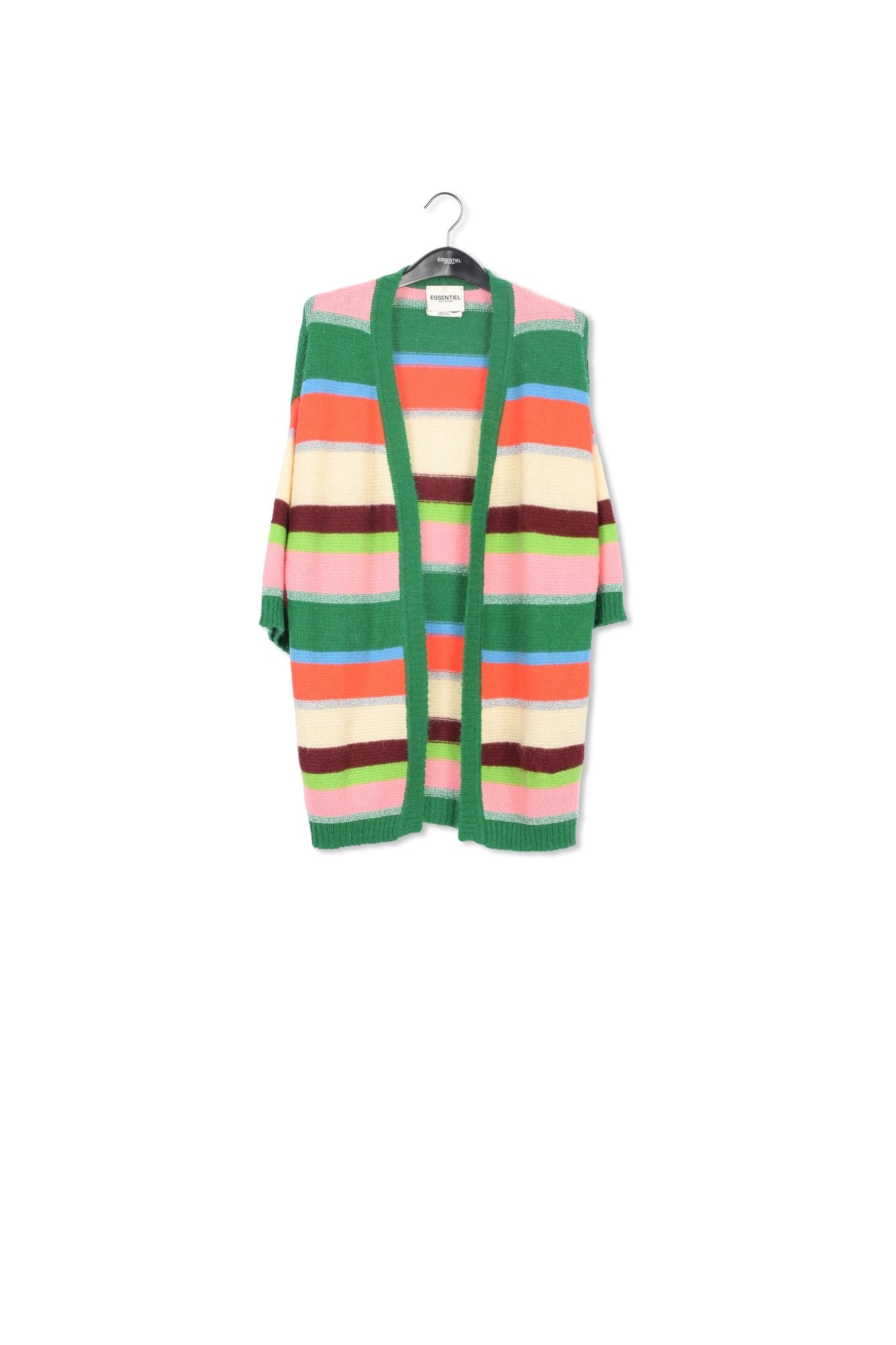 Green, orange and pink striped cardigan RE—SSENTIEL | Essentiel second hand