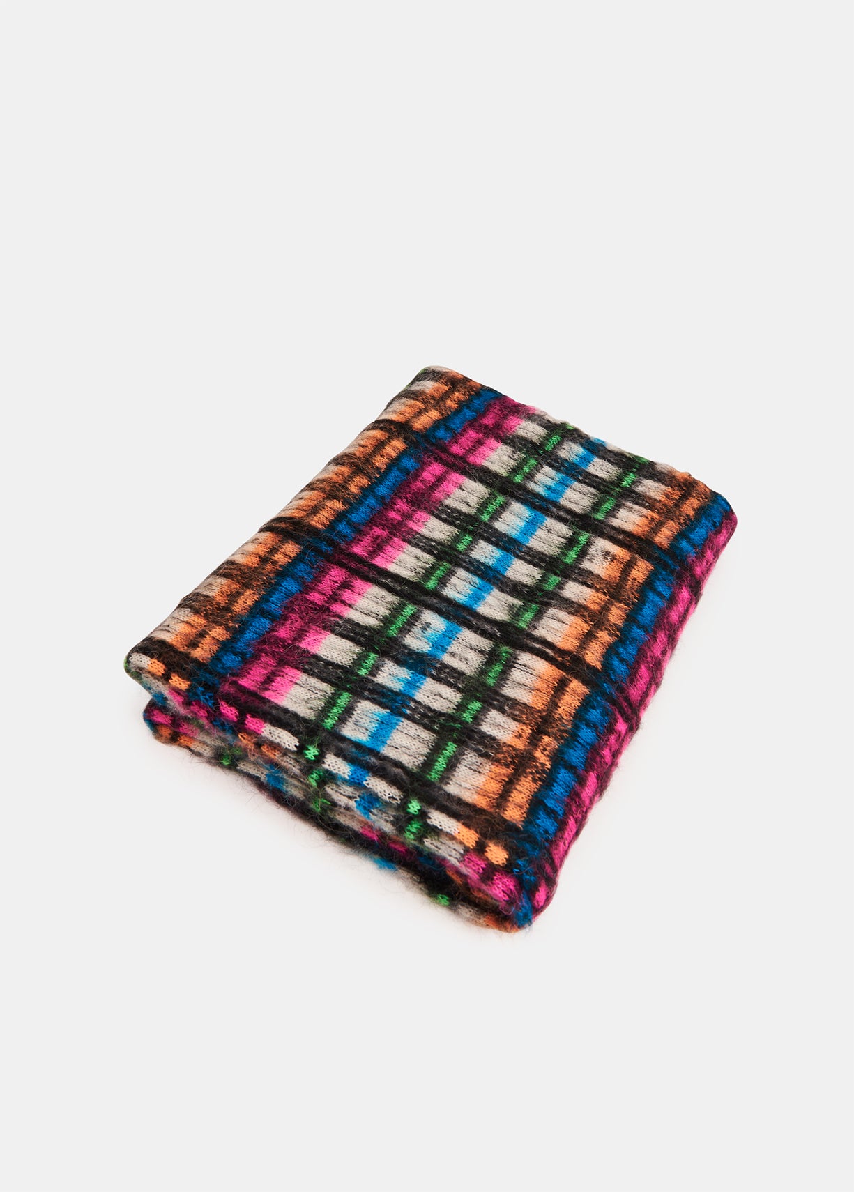 Black, white and fuschia brushed knit scarf RE—SSENTIEL | Essentiel second hand