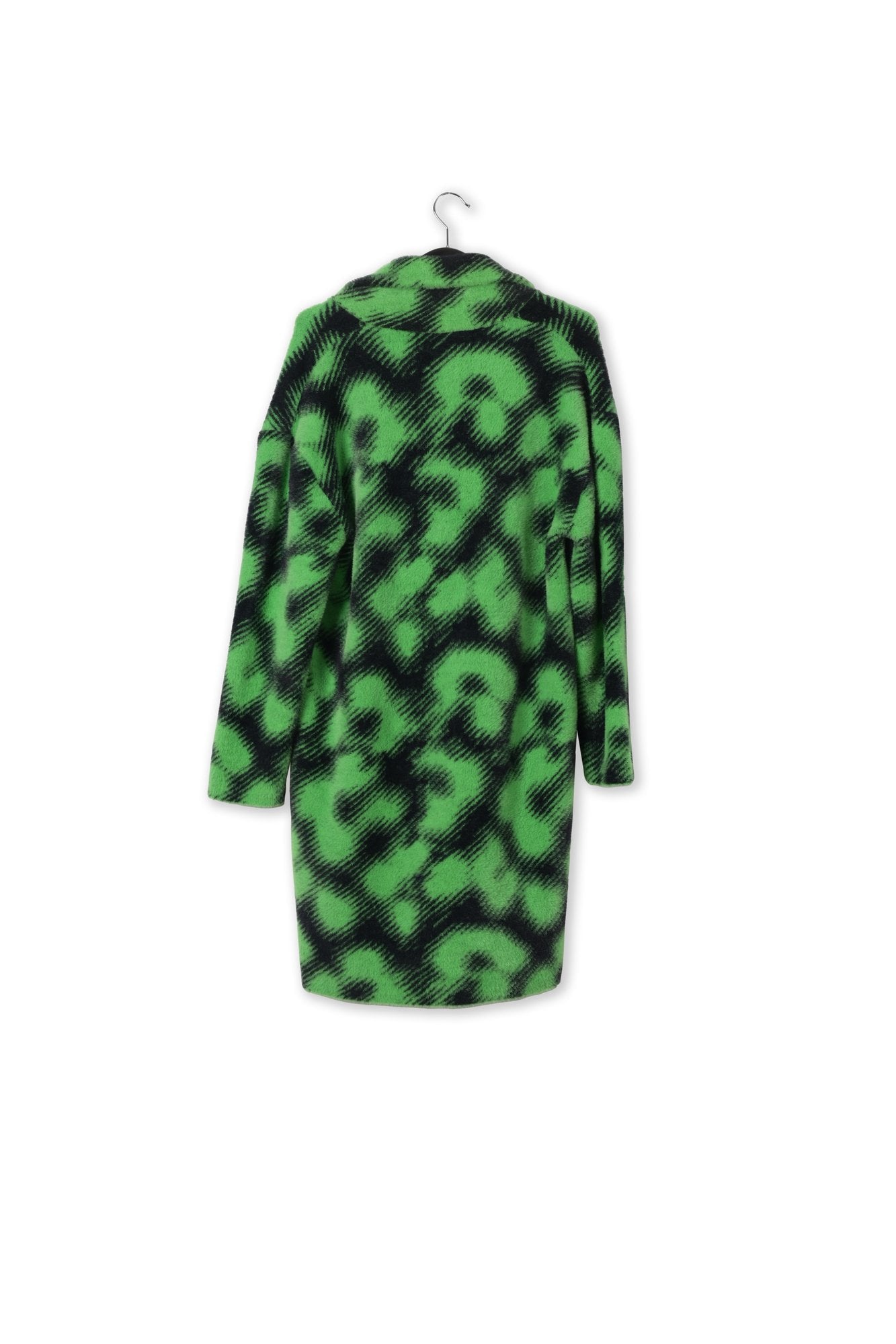 Zwarte en groene cardigan gebreid in luipaardmotief RE—SSENTIEL | Essentiel second hand
