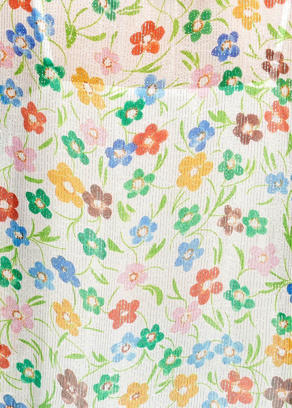 Off-white floral print top with ruffled sleeves RE—SSENTIEL | Essentiel second hand