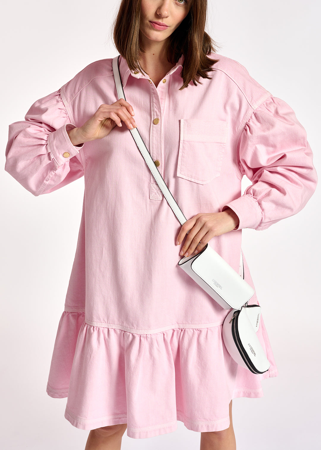 Light pink denim mini dress RE—SSENTIEL | Essentiel second hand