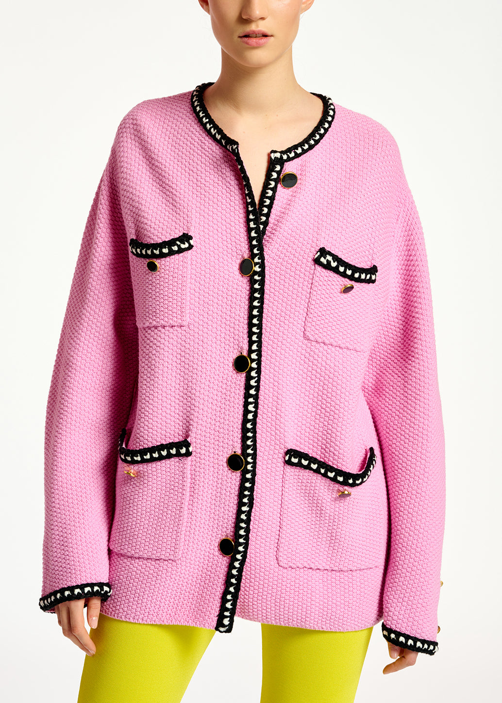 Cardigan rose en laine et coton RE—SSENTIEL | Essentiel second hand